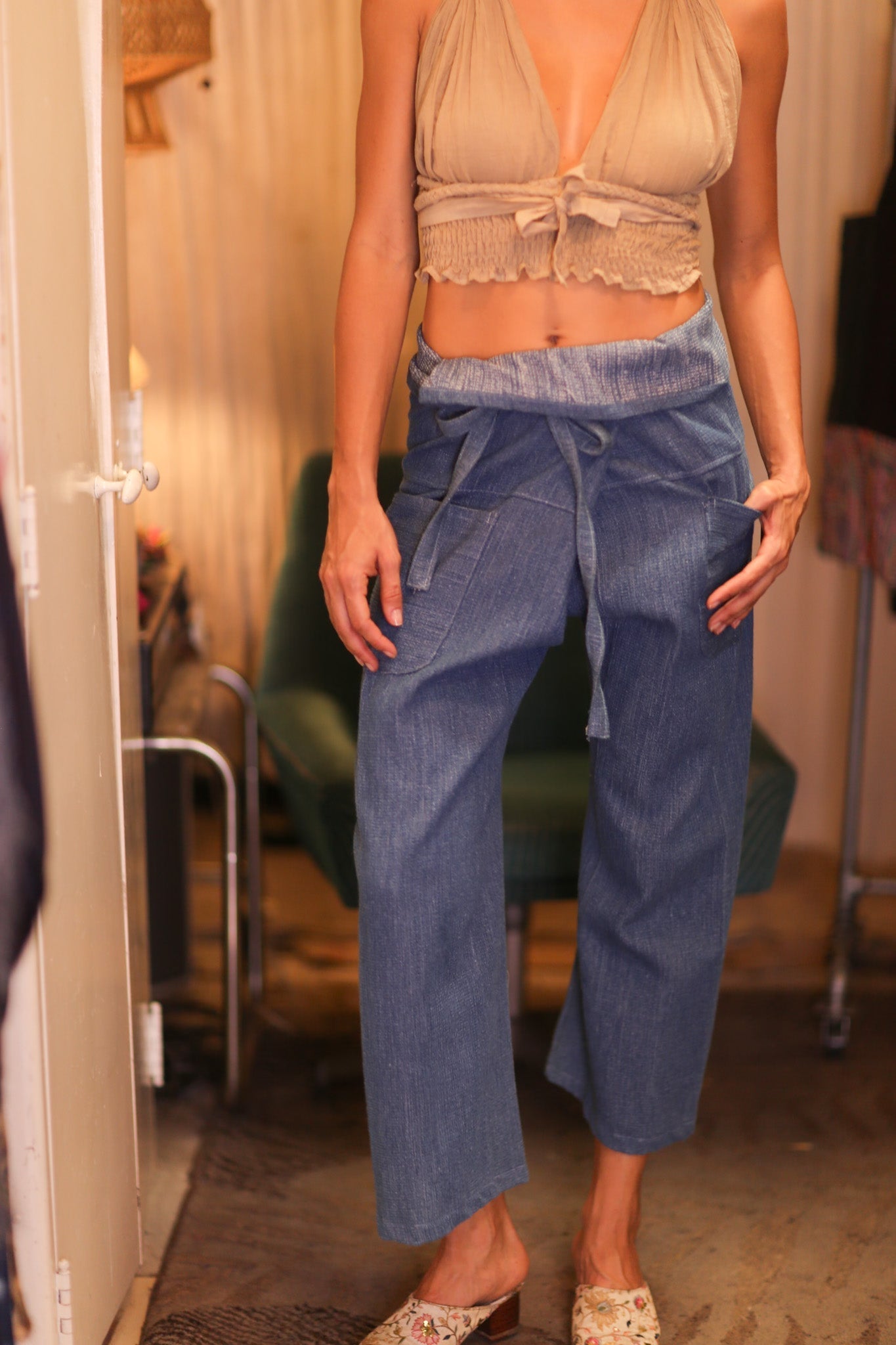 PREMIUM DENIM FISHERMEN PANTS LIGHT BLUE - MOMO STUDIO BERLIN - Berlin Concept Store - sustainable & ethical fashion