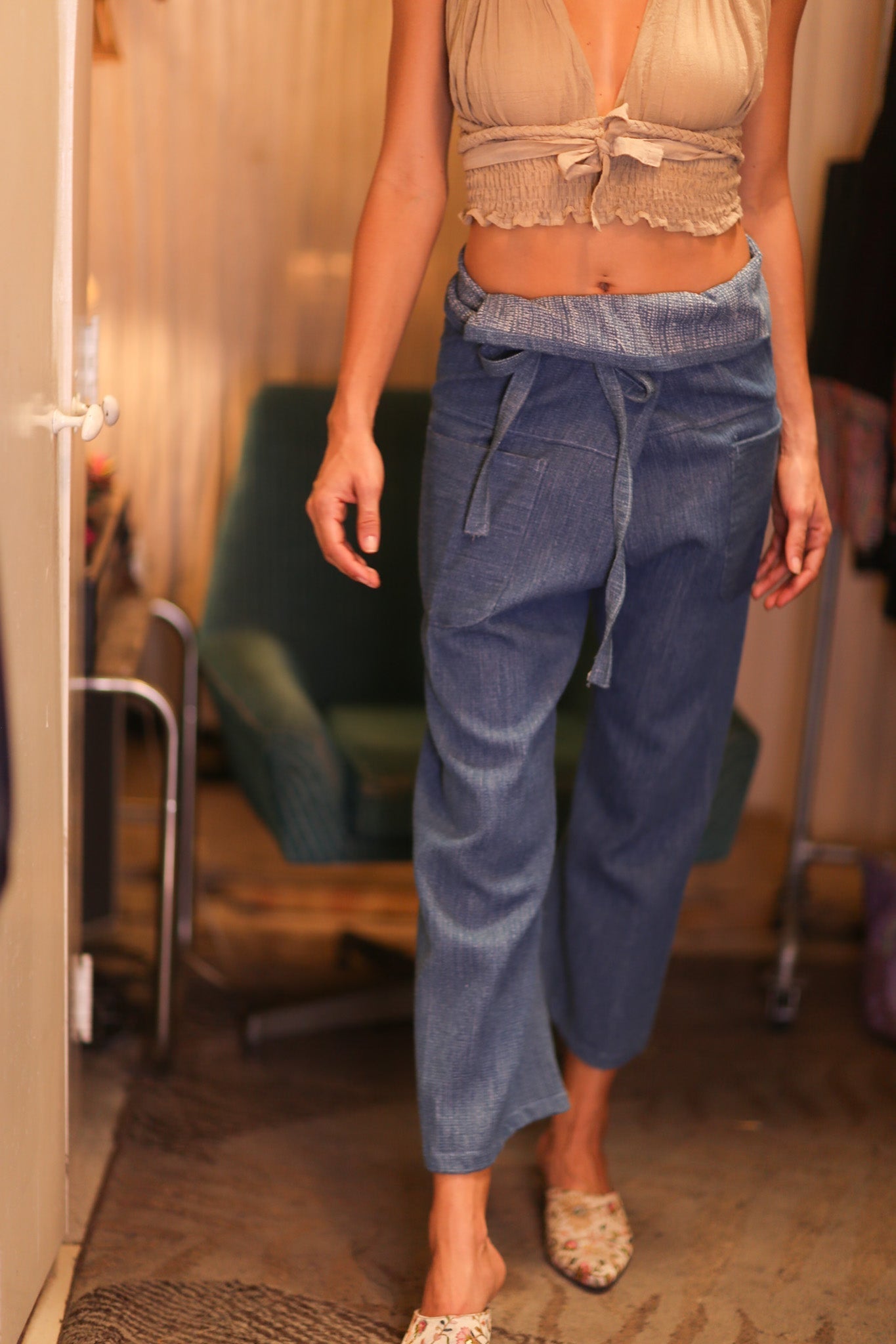 PREMIUM DENIM FISHERMEN PANTS LIGHT BLUE - MOMO STUDIO BERLIN - Berlin Concept Store - sustainable & ethical fashion