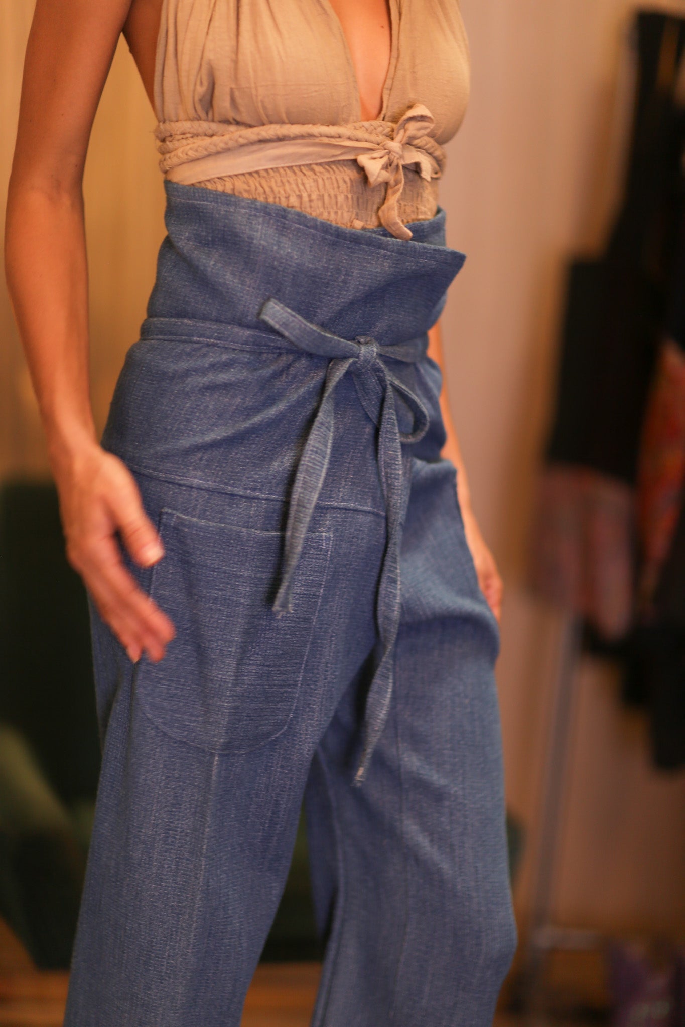 PREMIUM DENIM FISHERMEN PANTS LIGHT BLUE - MOMO STUDIO BERLIN - Berlin Concept Store - sustainable & ethical fashion