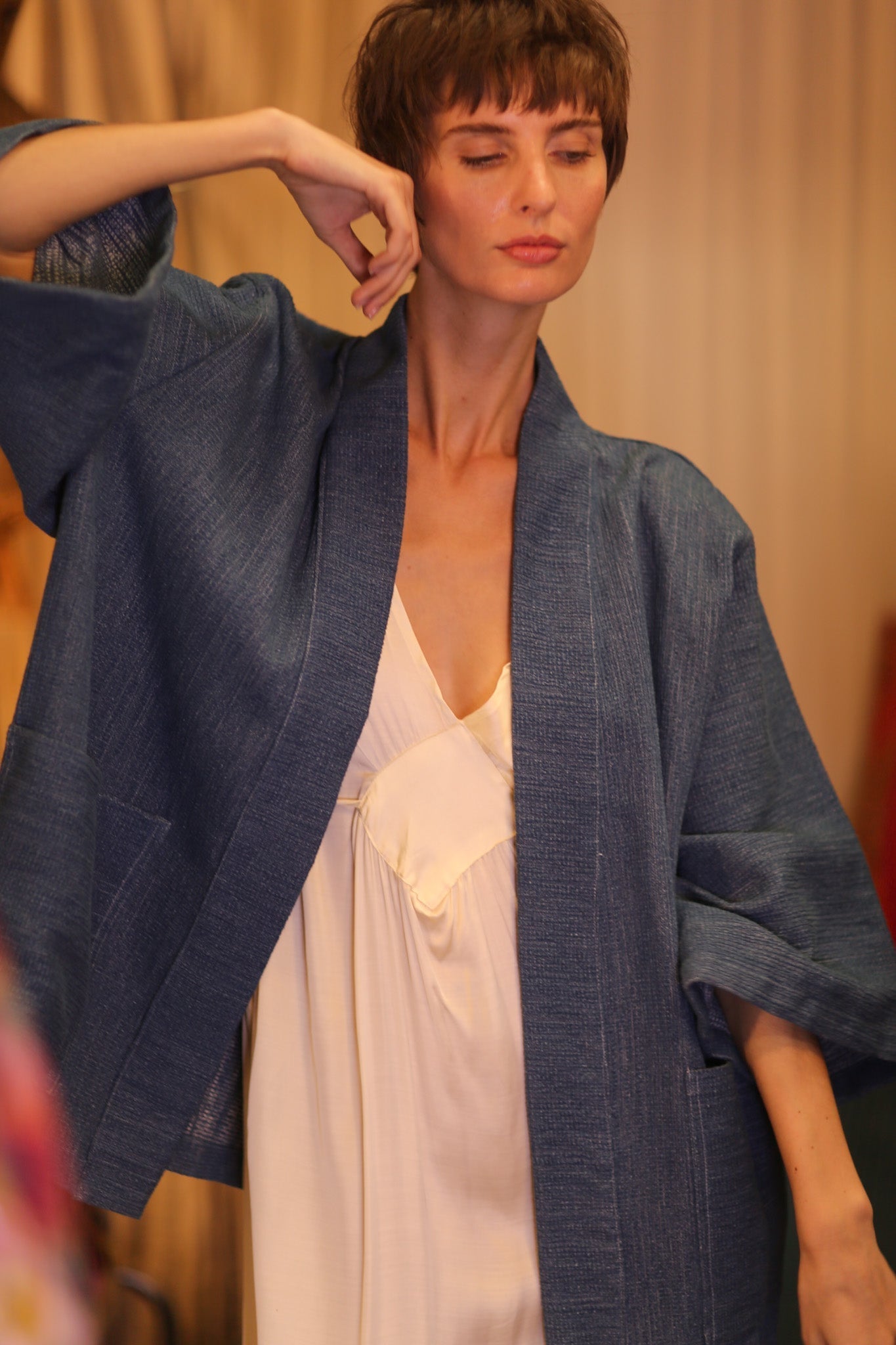 PREMIUM JAPANESE SHORT DENIM KIMONO KYAUNGCHIT - MOMO STUDIO BERLIN - Berlin Concept Store - sustainable & ethical fashion