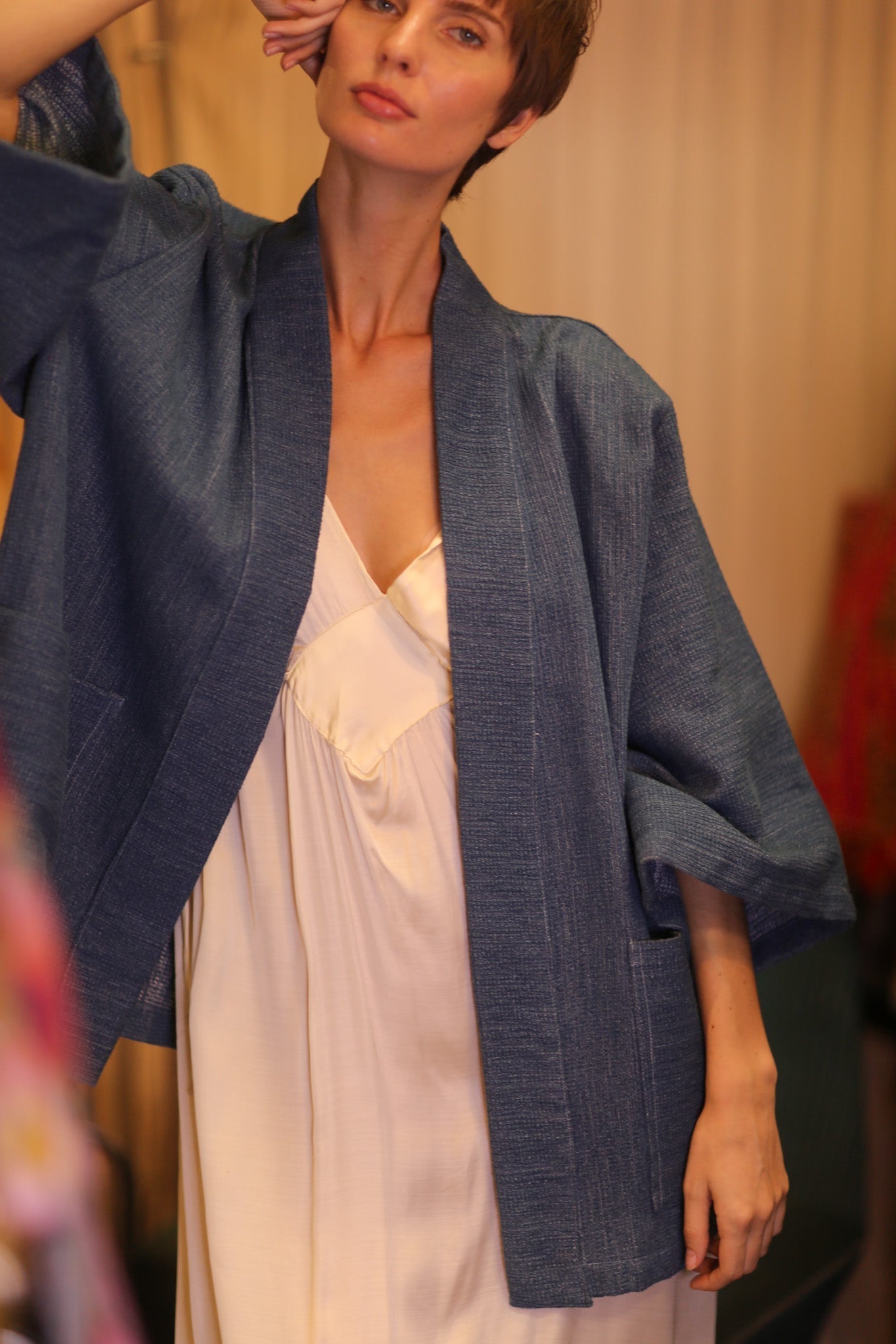 PREMIUM JAPANESE SHORT DENIM KIMONO KYAUNGCHIT - MOMO STUDIO BERLIN - Berlin Concept Store - sustainable & ethical fashion