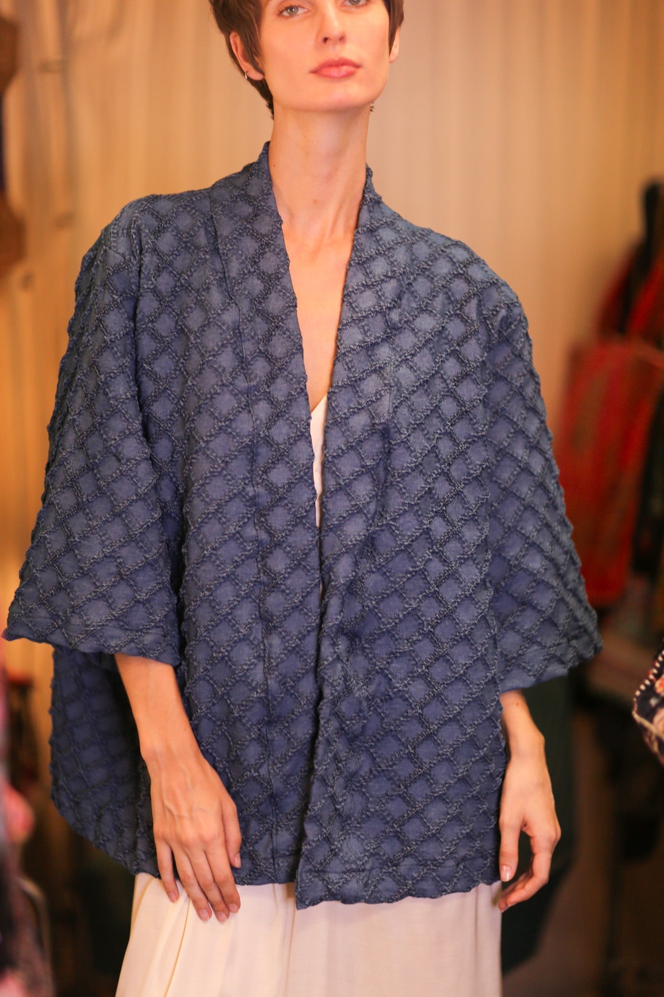 PREMIUM SHORT DENIM KIMONO LEYLU - MOMO STUDIO BERLIN - Berlin Concept Store - sustainable & ethical fashion