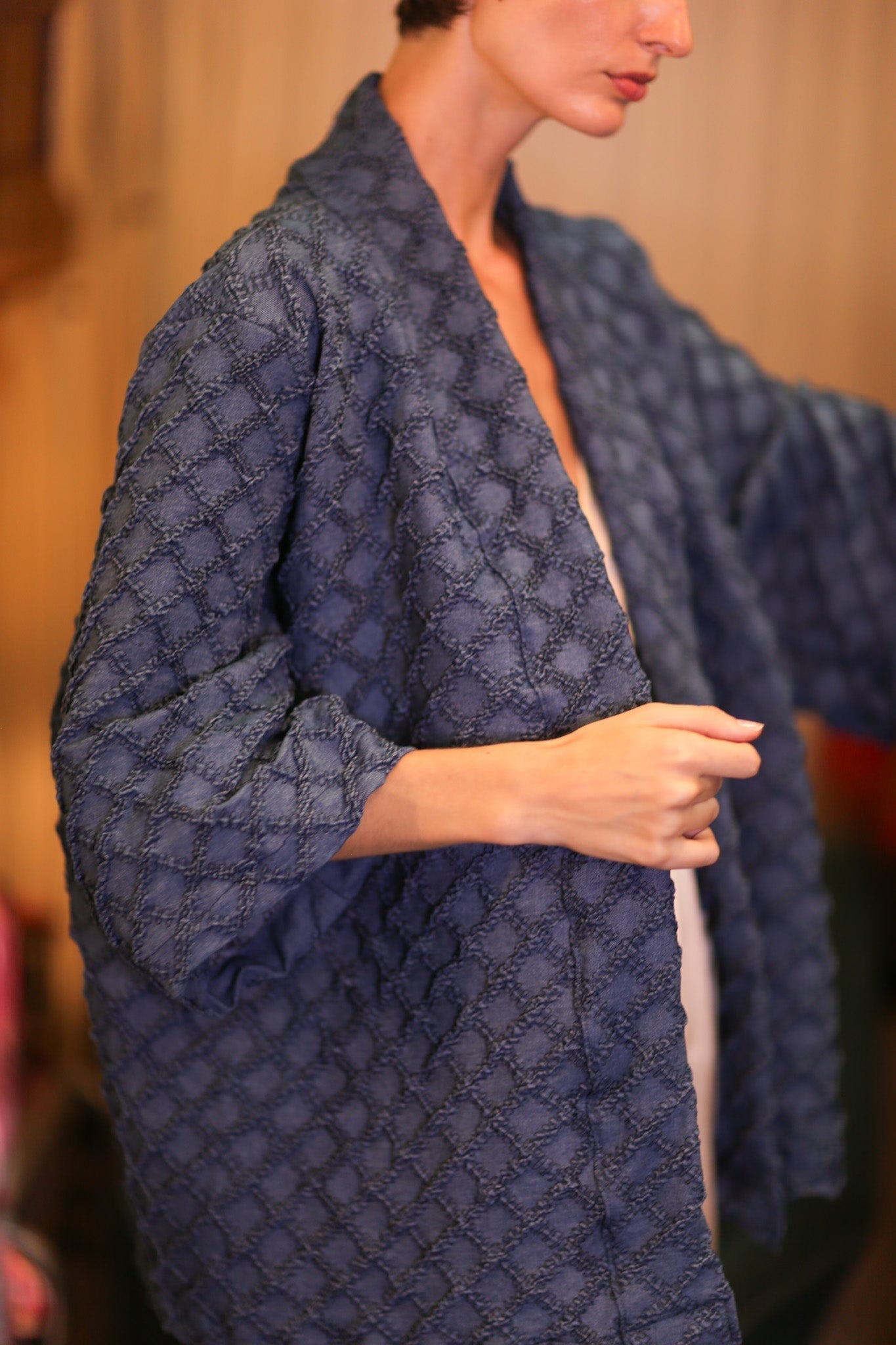 PREMIUM SHORT DENIM KIMONO LEYLU - MOMO STUDIO BERLIN - Berlin Concept Store - sustainable & ethical fashion