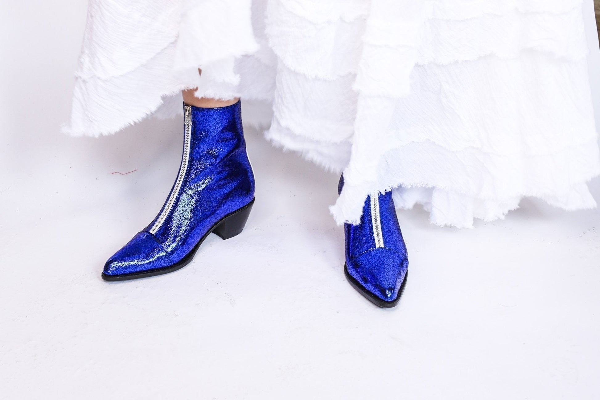 PUPLE WHITE ABBA DISCO BOOTS ANNI - MOMO STUDIO BERLIN - Berlin Concept Store - sustainable & ethical fashion