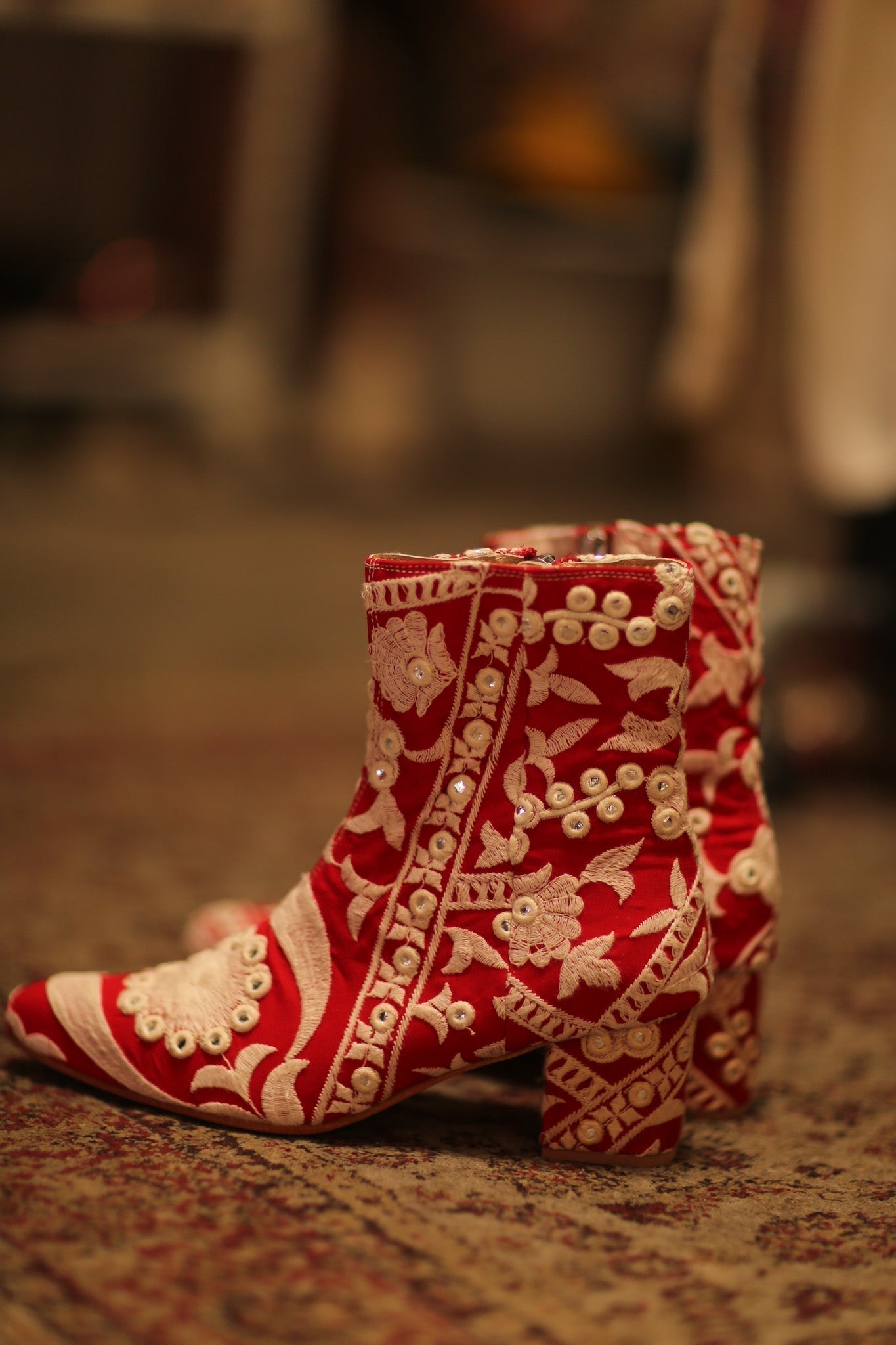 RED EMBROIDERED BOOTS ELLA - MOMO STUDIO BERLIN - Berlin Concept Store - sustainable & ethical fashion