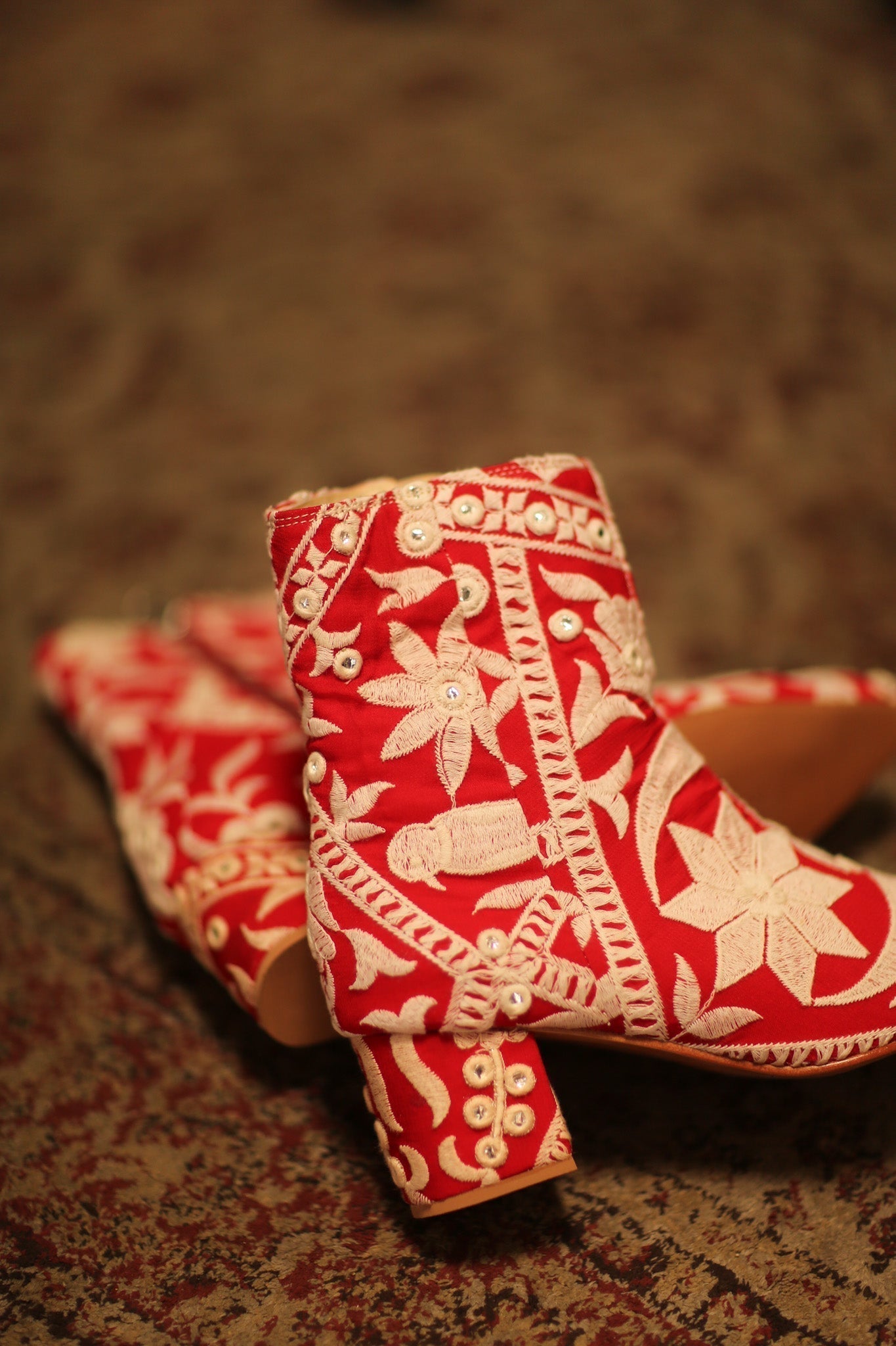 RED EMBROIDERED BOOTS ELLA - MOMO STUDIO BERLIN - Berlin Concept Store - sustainable & ethical fashion