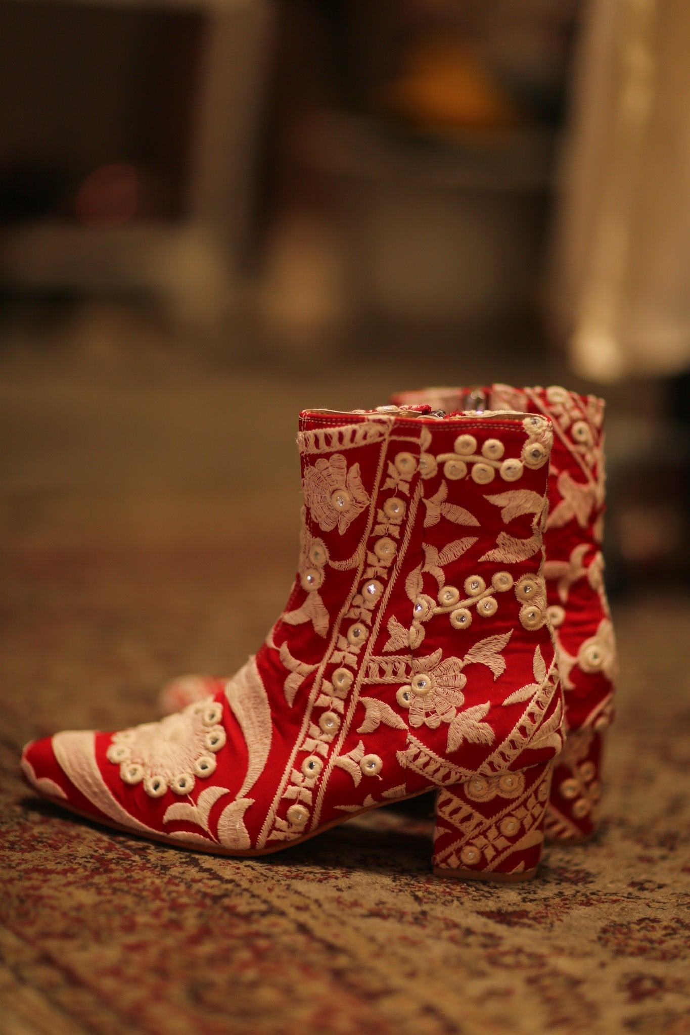 RED EMBROIDERED BOOTS ELLA - MOMO STUDIO BERLIN - Berlin Concept Store - sustainable & ethical fashion
