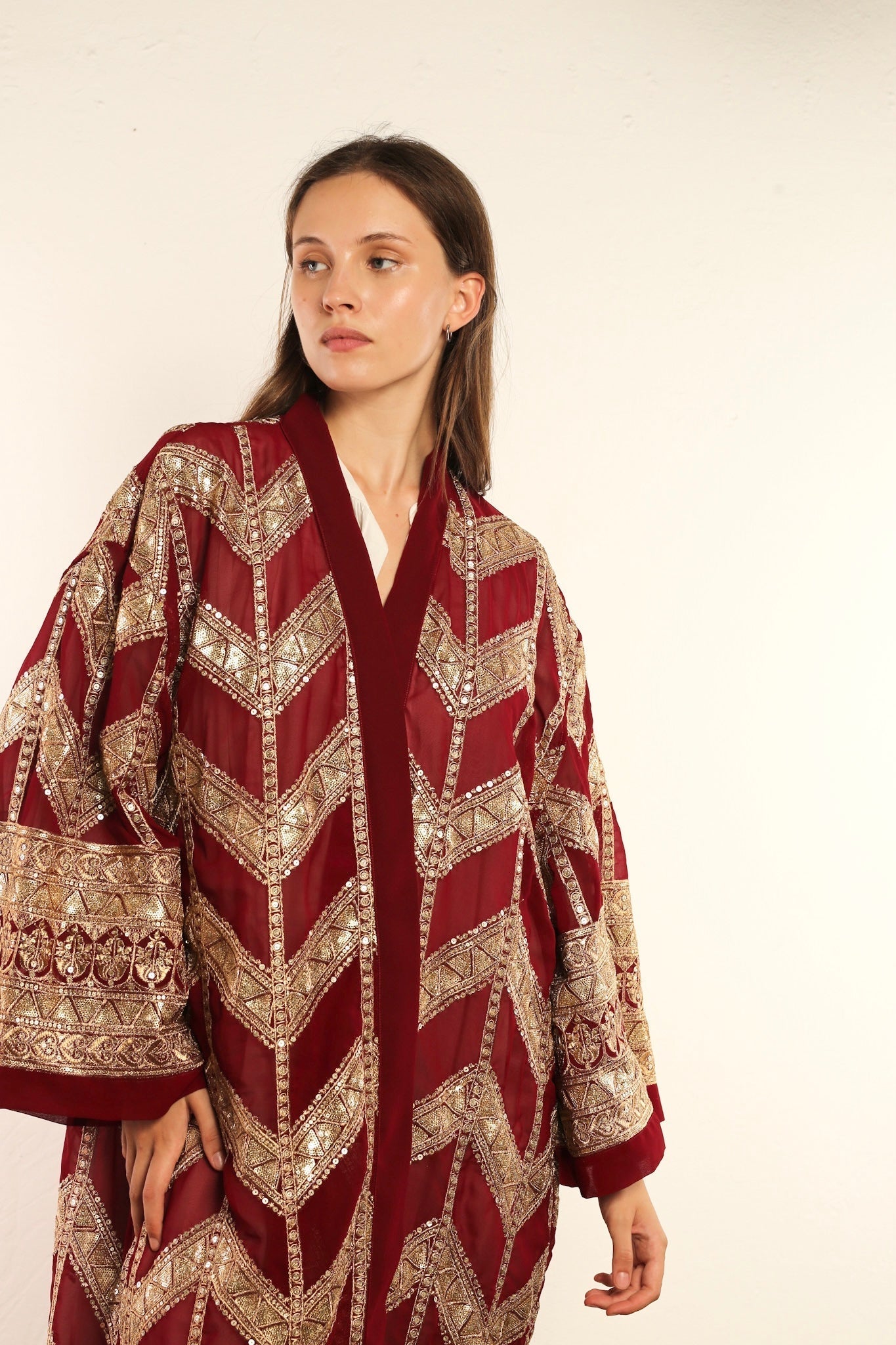 RED GOLD SILK KIMONO - MOMO STUDIO BERLIN - Berlin Concept Store - sustainable & ethical fashion