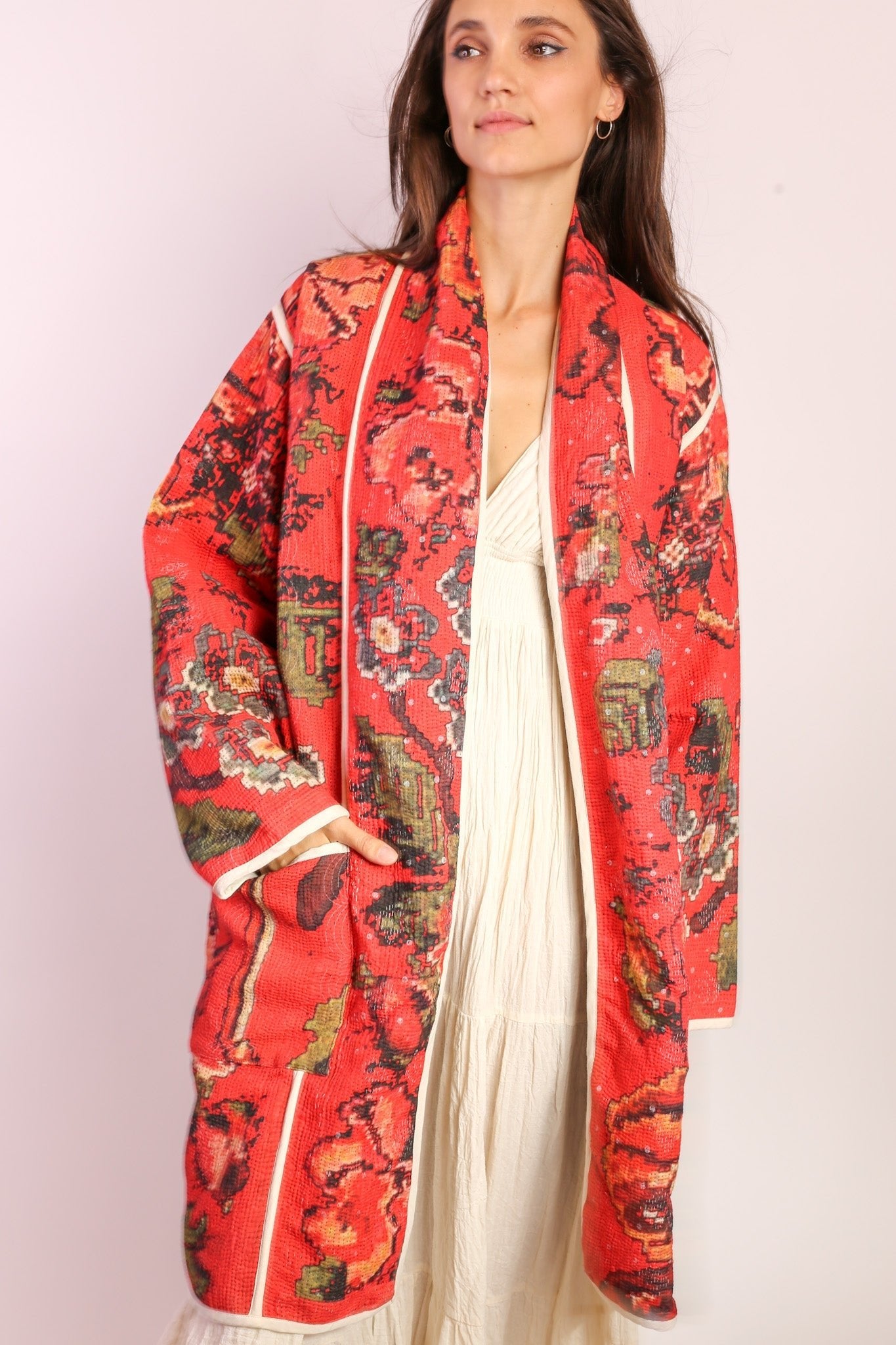 RED KANTHA JACKET COAT IMRA - MOMO STUDIO BERLIN - Berlin Concept Store - sustainable & ethical fashion