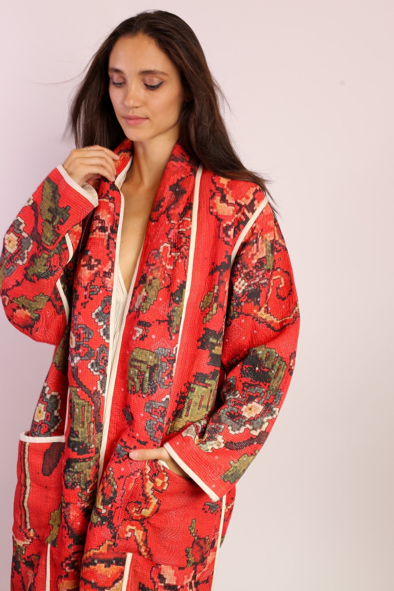 RED KANTHA JACKET COAT IMRA - MOMO STUDIO BERLIN - Berlin Concept Store - sustainable & ethical fashion