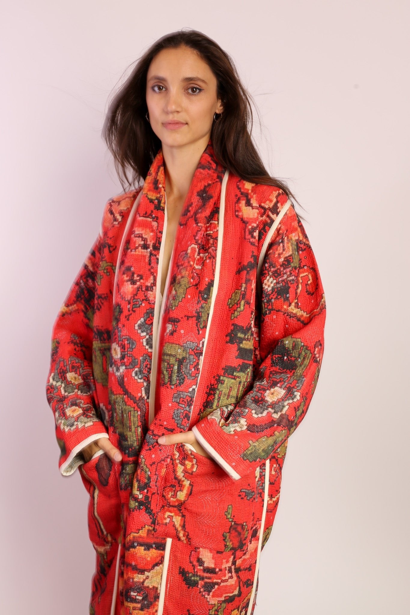 RED KANTHA JACKET COAT IMRA - MOMO STUDIO BERLIN - Berlin Concept Store - sustainable & ethical fashion