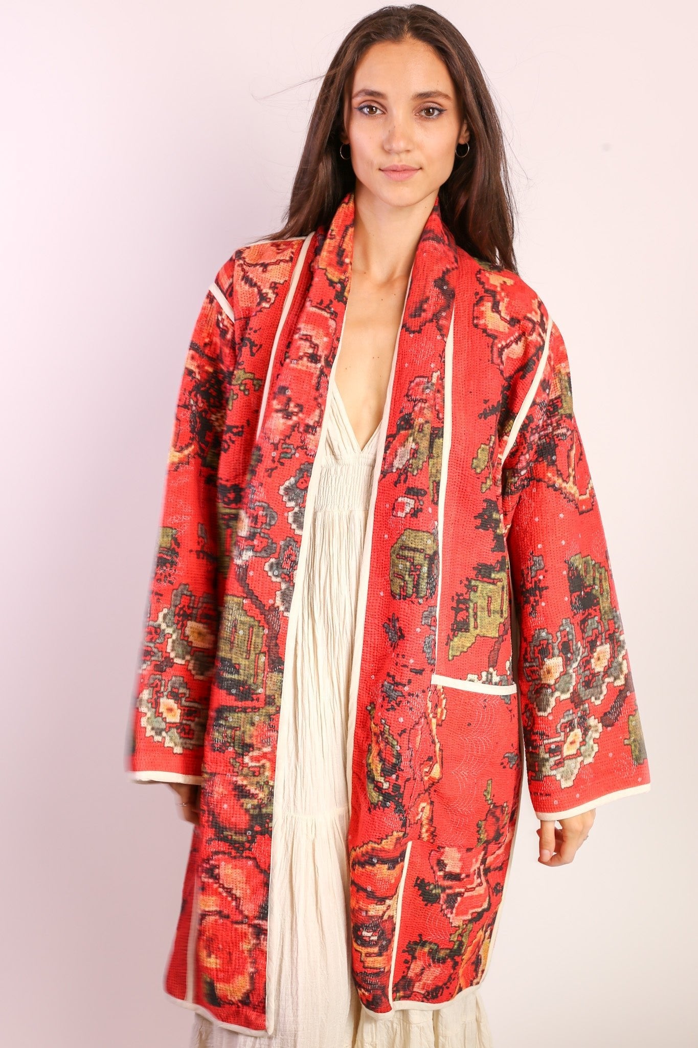 RED KANTHA JACKET COAT IMRA - MOMO STUDIO BERLIN - Berlin Concept Store - sustainable & ethical fashion