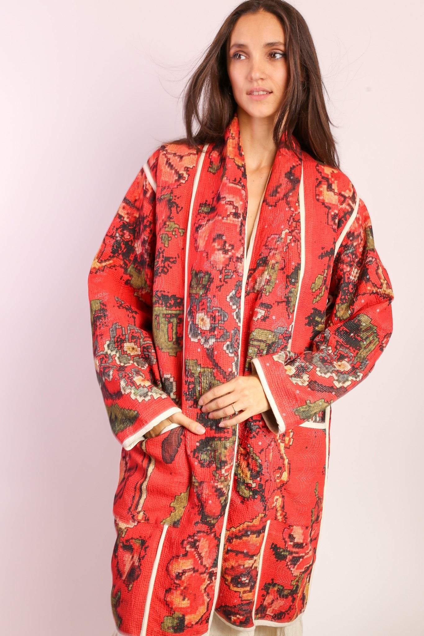 RED KANTHA JACKET COAT IMRA - MOMO STUDIO BERLIN - Berlin Concept Store - sustainable & ethical fashion