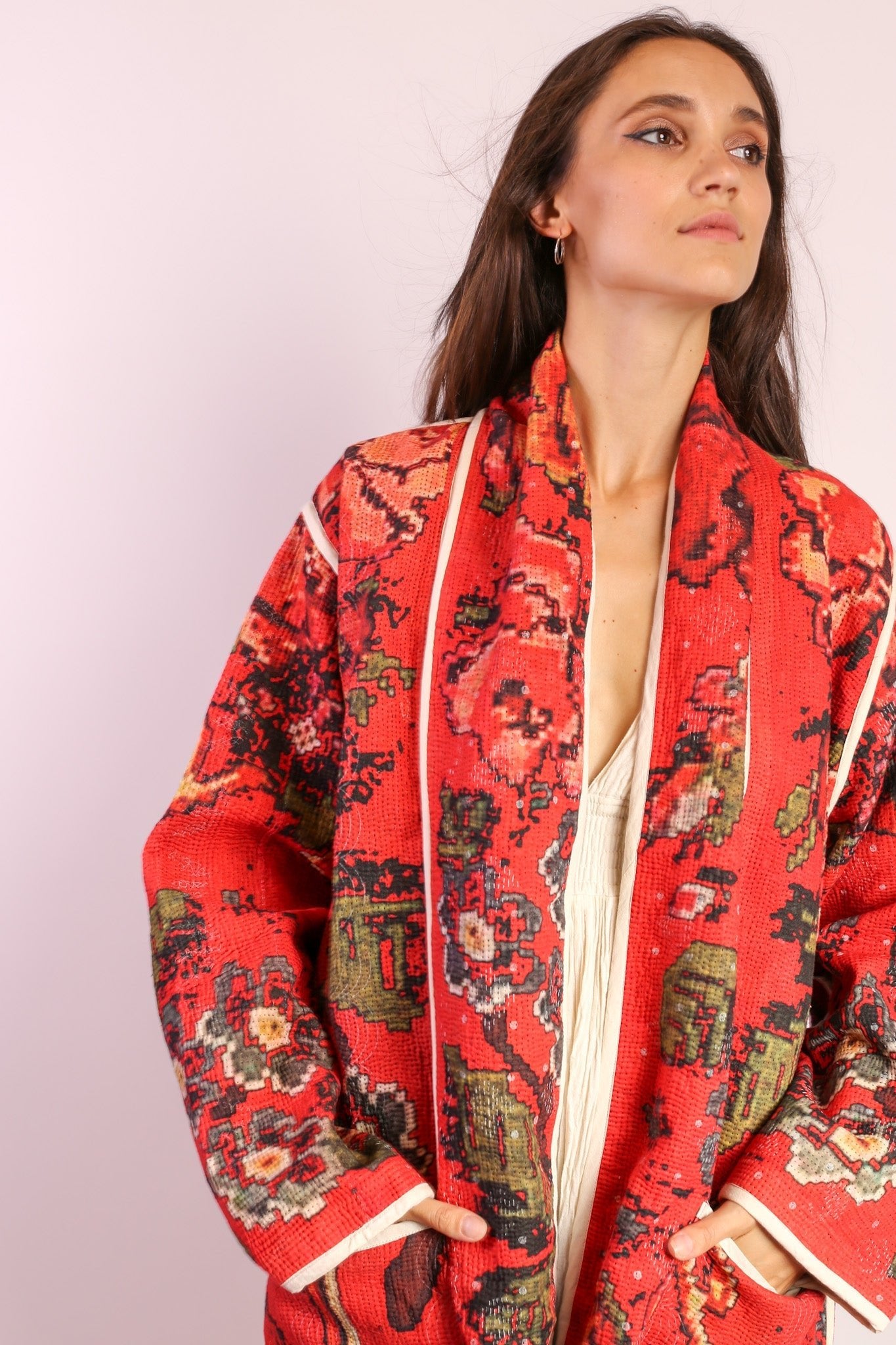 RED KANTHA JACKET COAT IMRA - MOMO STUDIO BERLIN - Berlin Concept Store - sustainable & ethical fashion