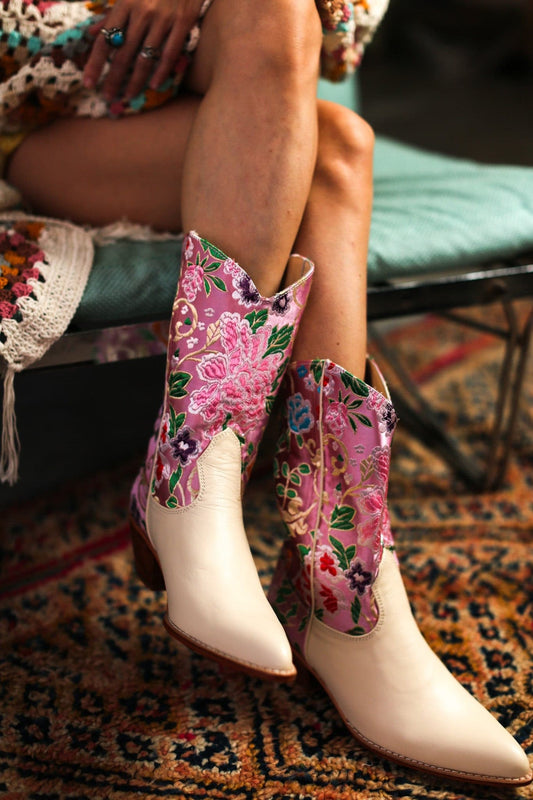 SELINA WESTERN BOOTS FLOWER SILK - MOMO STUDIO BERLIN - Berlin Concept Store - sustainable & ethical fashion