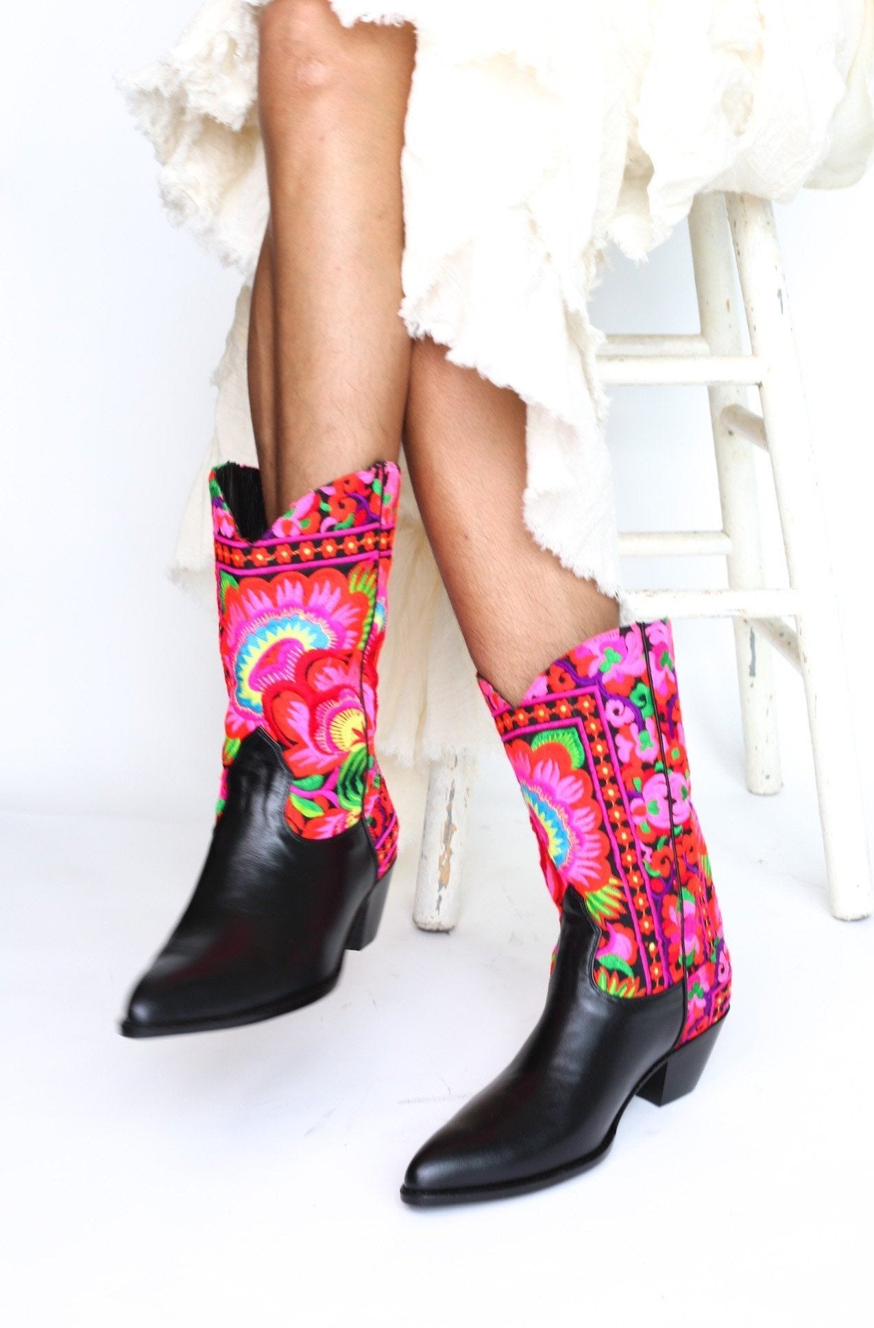 SELINA WESTERN STYLE BOOTS (BLACK) - MOMO STUDIO BERLIN - Berlin Concept Store - sustainable & ethical fashion