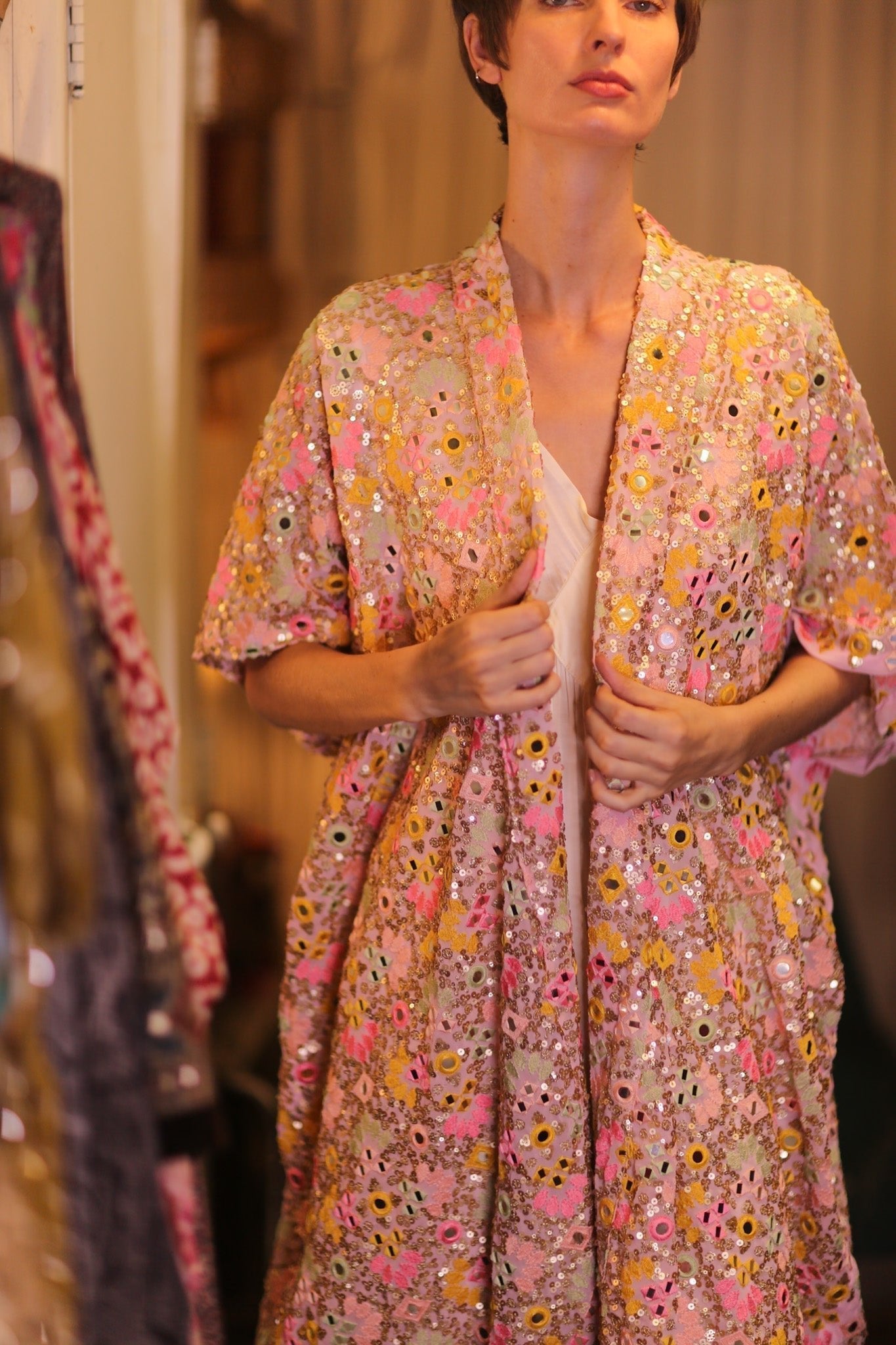 SEQUIN EMBROIDERED KIMONO WINTHA - MOMO STUDIO BERLIN - Berlin Concept Store - sustainable & ethical fashion