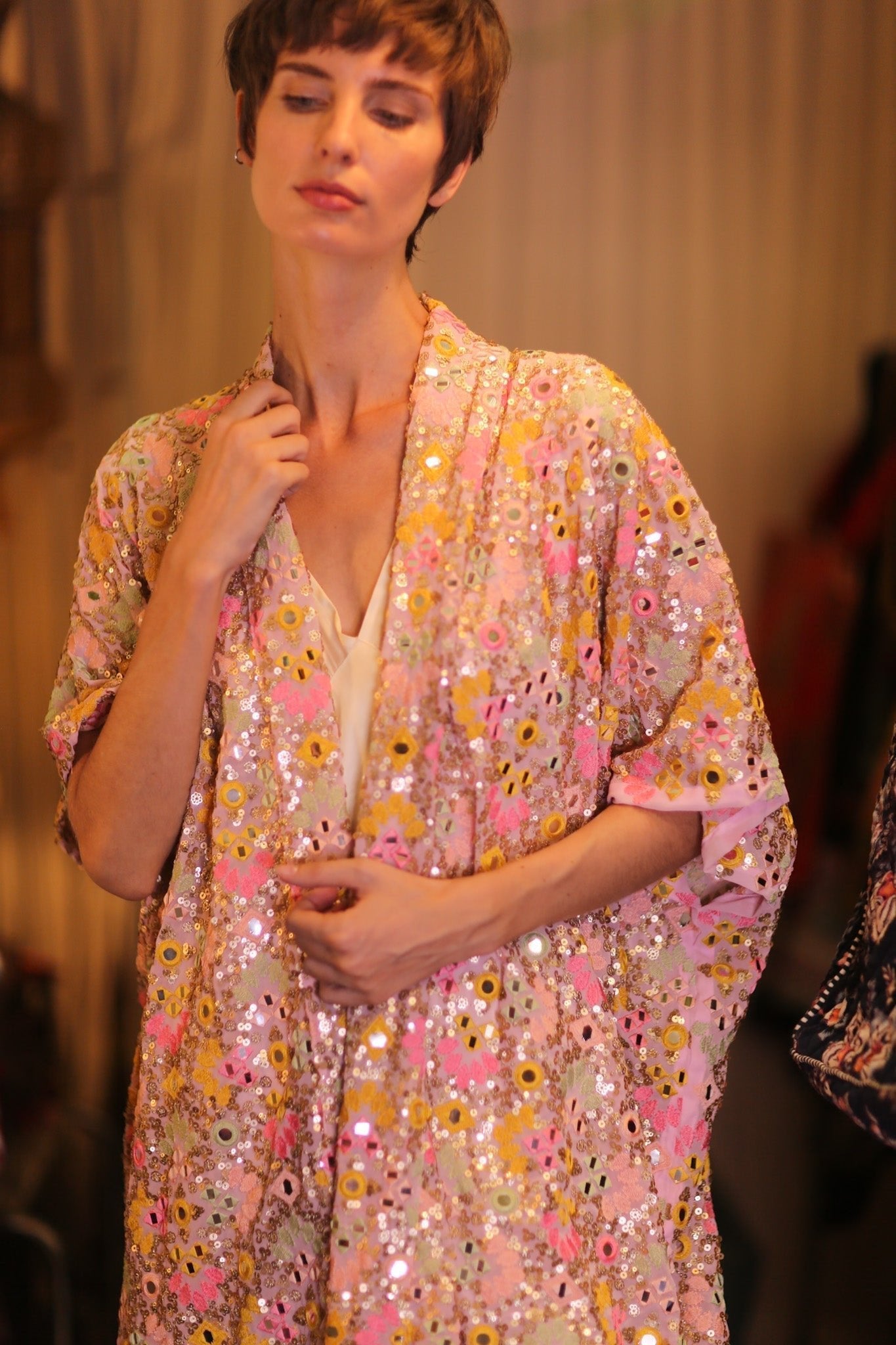 SEQUIN EMBROIDERED KIMONO WINTHA - MOMO STUDIO BERLIN - Berlin Concept Store - sustainable & ethical fashion