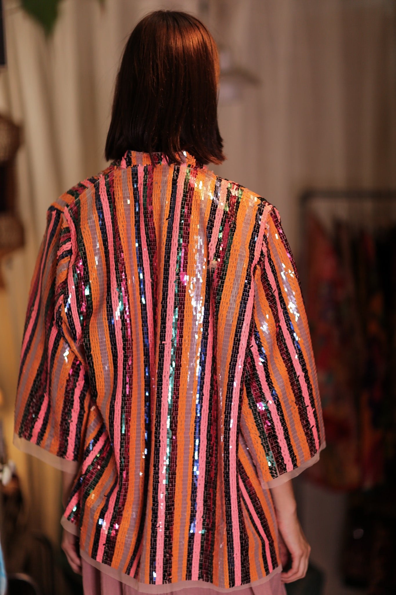 SEQUIN EMBROIDERED SHORT KIMONO UMRA - MOMO STUDIO BERLIN - Berlin Concept Store - sustainable & ethical fashion