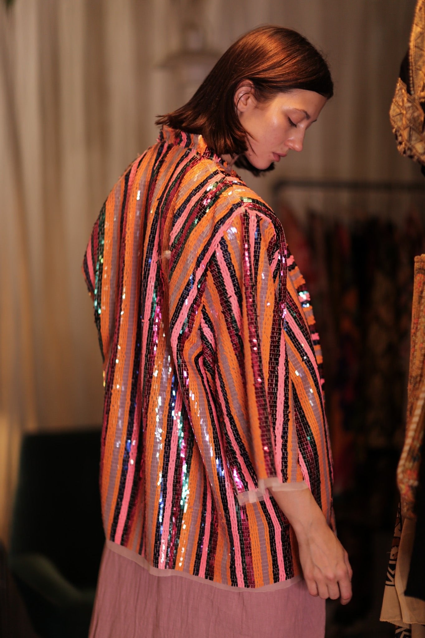 SEQUIN EMBROIDERED SHORT KIMONO UMRA - MOMO STUDIO BERLIN - Berlin Concept Store - sustainable & ethical fashion
