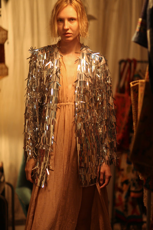 SEQUIN SILVER GLITTER KIMONO FRANKA - MOMO STUDIO BERLIN - Berlin Concept Store - sustainable & ethical fashion