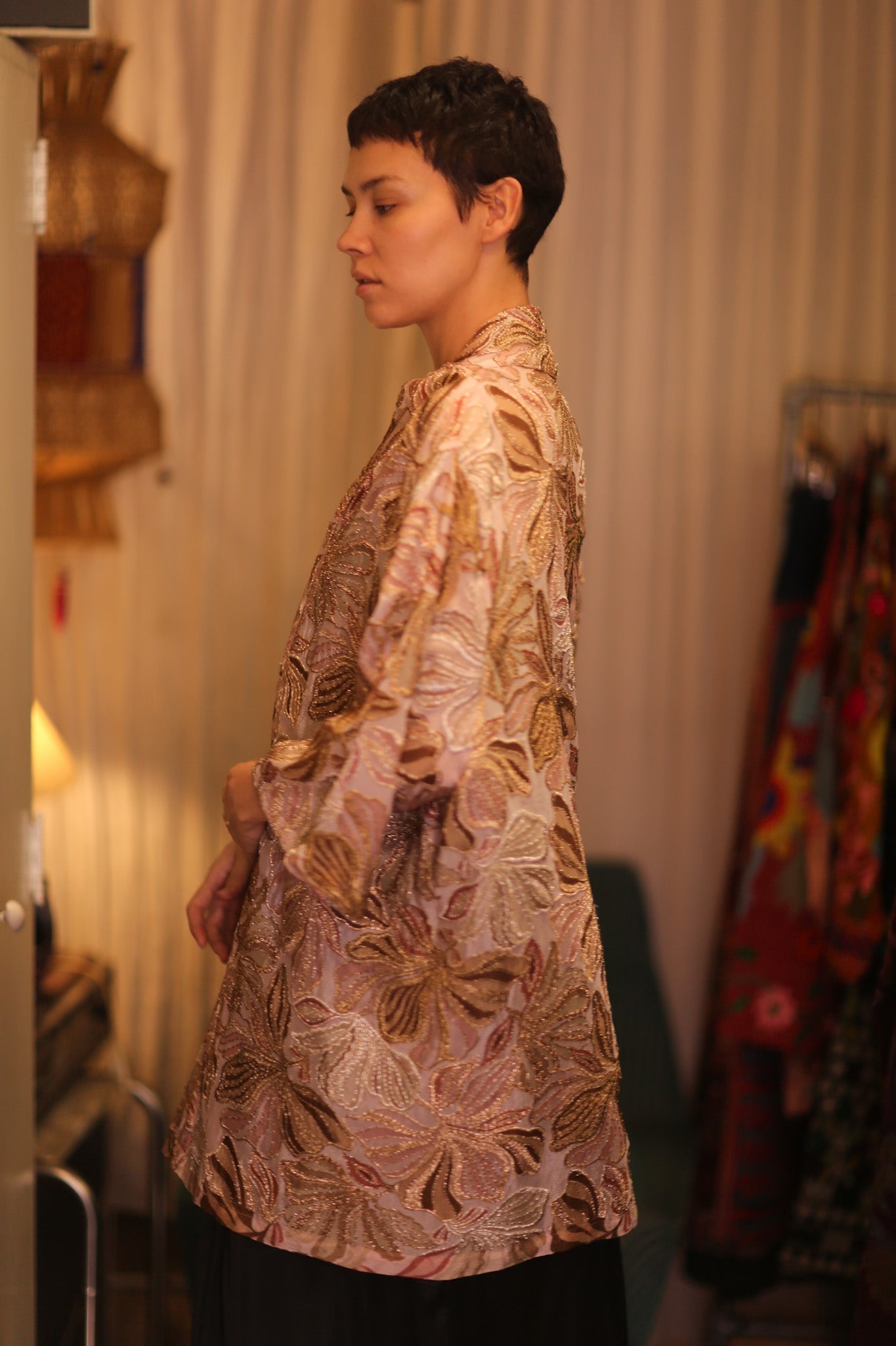 SHORT SILK EMBROIDERED KIMONO LINDA - MOMO STUDIO BERLIN - Berlin Concept Store - sustainable & ethical fashion