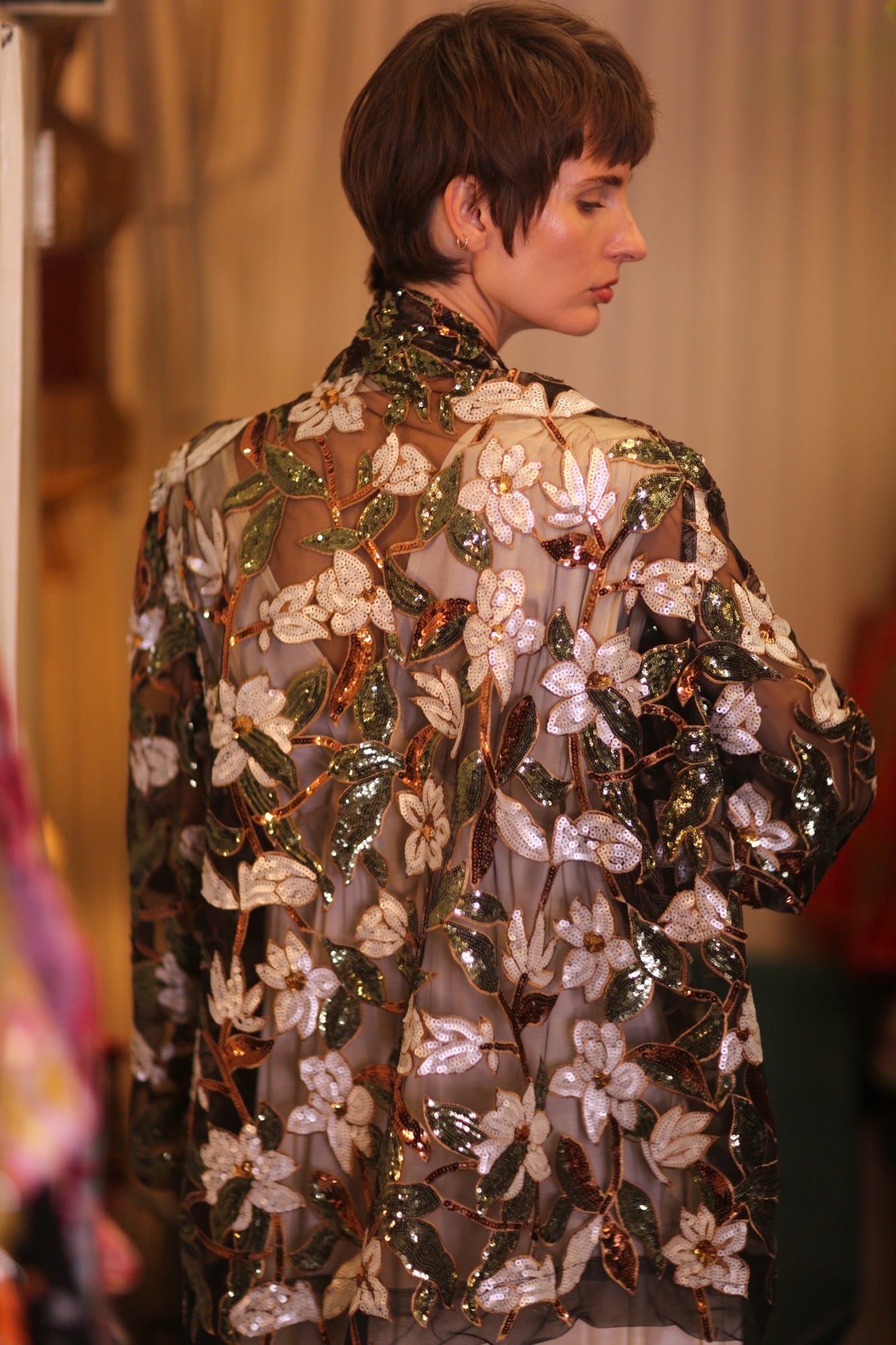 SHORT SILK KIMONO EMERALD - MOMO STUDIO BERLIN - Berlin Concept Store - sustainable & ethical fashion