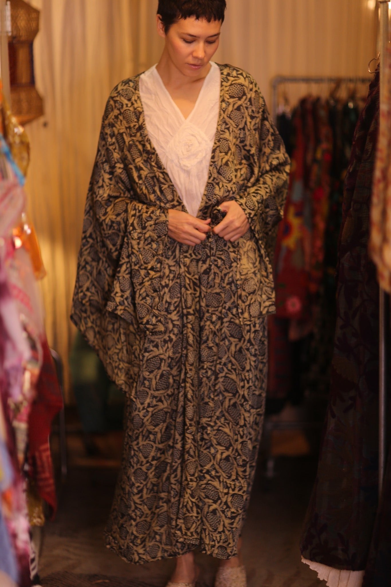 SIL WING KIMONO PINA CUSTARD APPLE YELLOW - MOMO STUDIO BERLIN - Berlin Concept Store - sustainable & ethical fashion