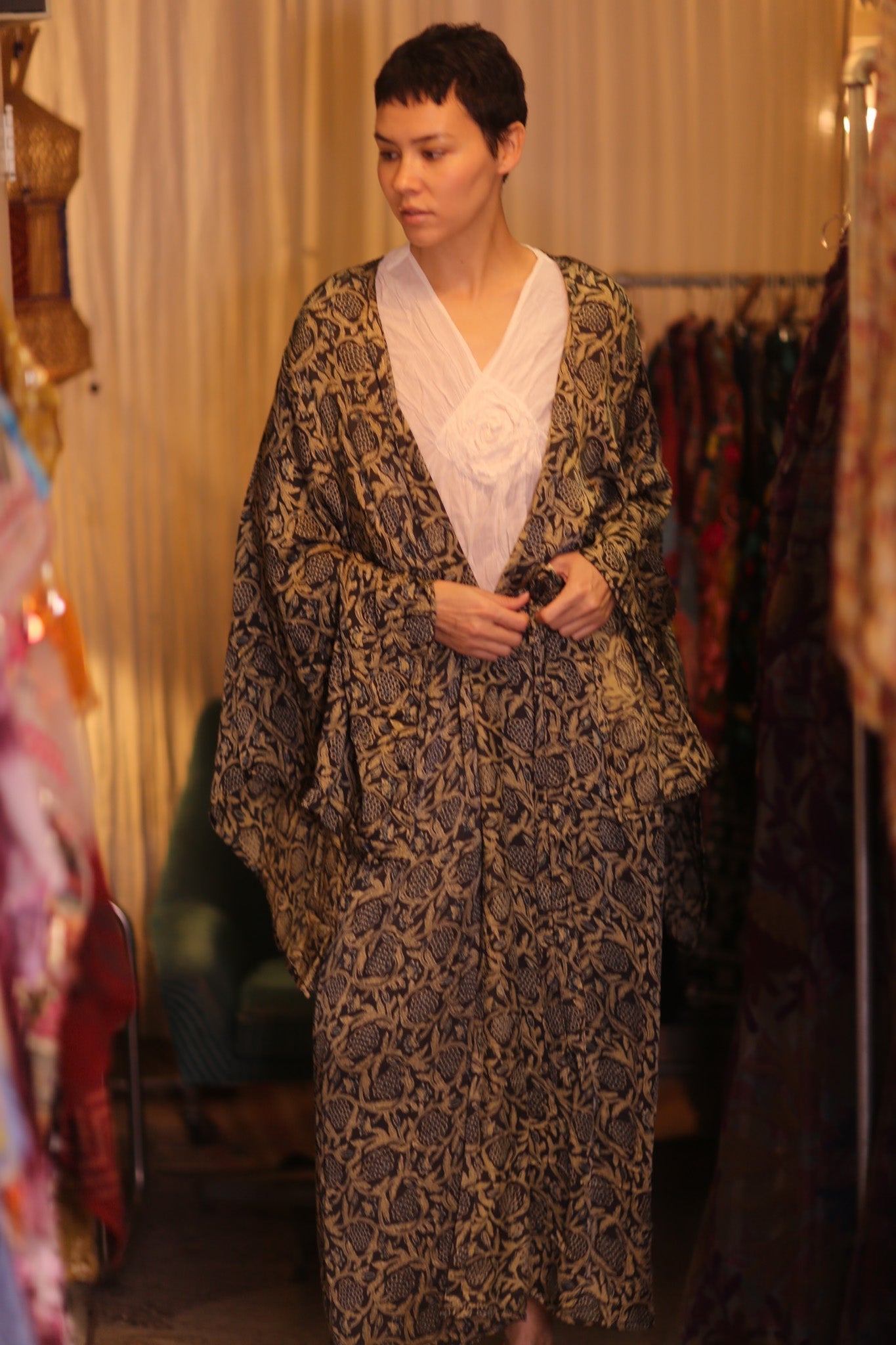 SIL WING KIMONO PINA CUSTARD APPLE YELLOW - MOMO STUDIO BERLIN - Berlin Concept Store - sustainable & ethical fashion