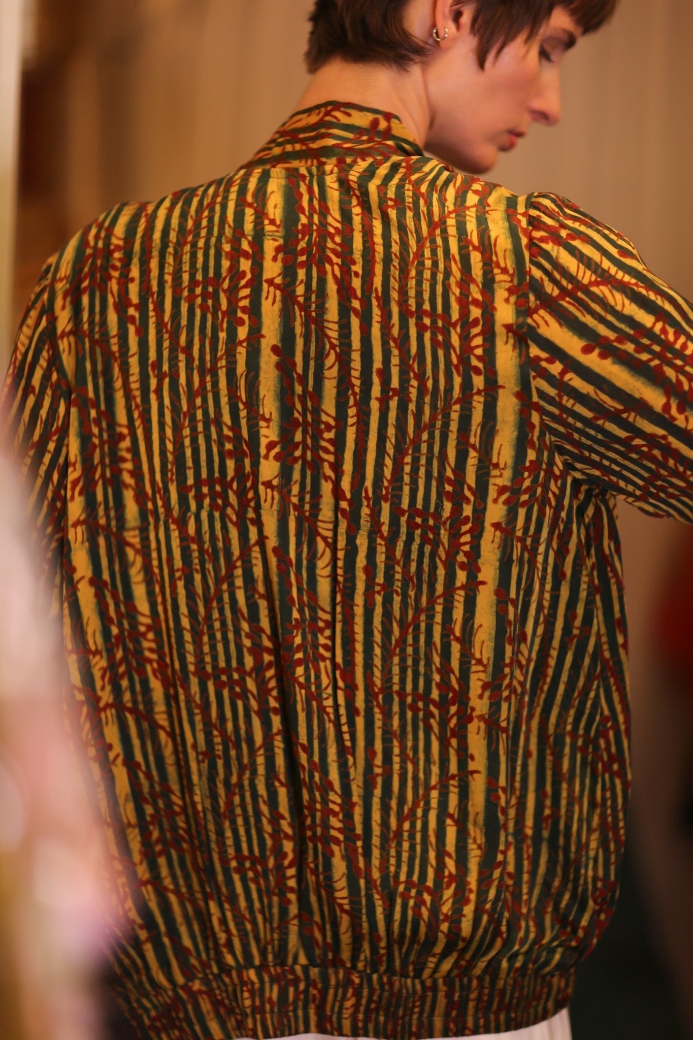 SILK BOMBER JACKET ANCHA BAMREST - BANGKOK TAILOR CLOTHING STORE - HANDMADE CLOTHING