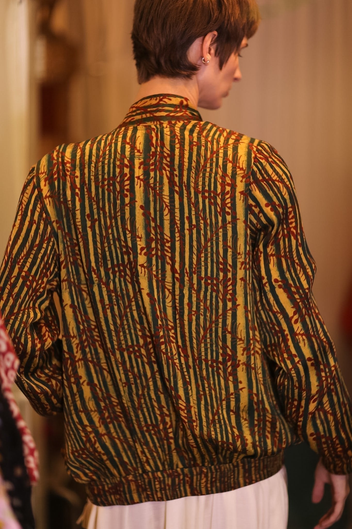 SILK BOMBER JACKET ANCHA BAMREST - BANGKOK TAILOR CLOTHING STORE - HANDMADE CLOTHING