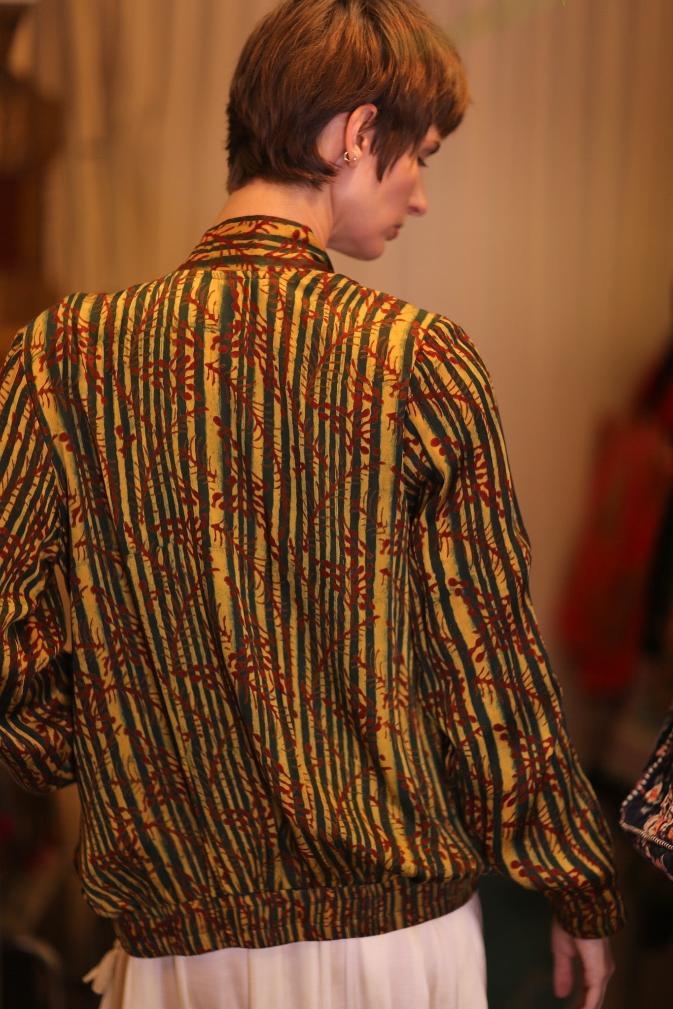 SILK BOMBER JACKET ANCHA BAMREST - BANGKOK TAILOR CLOTHING STORE - HANDMADE CLOTHING