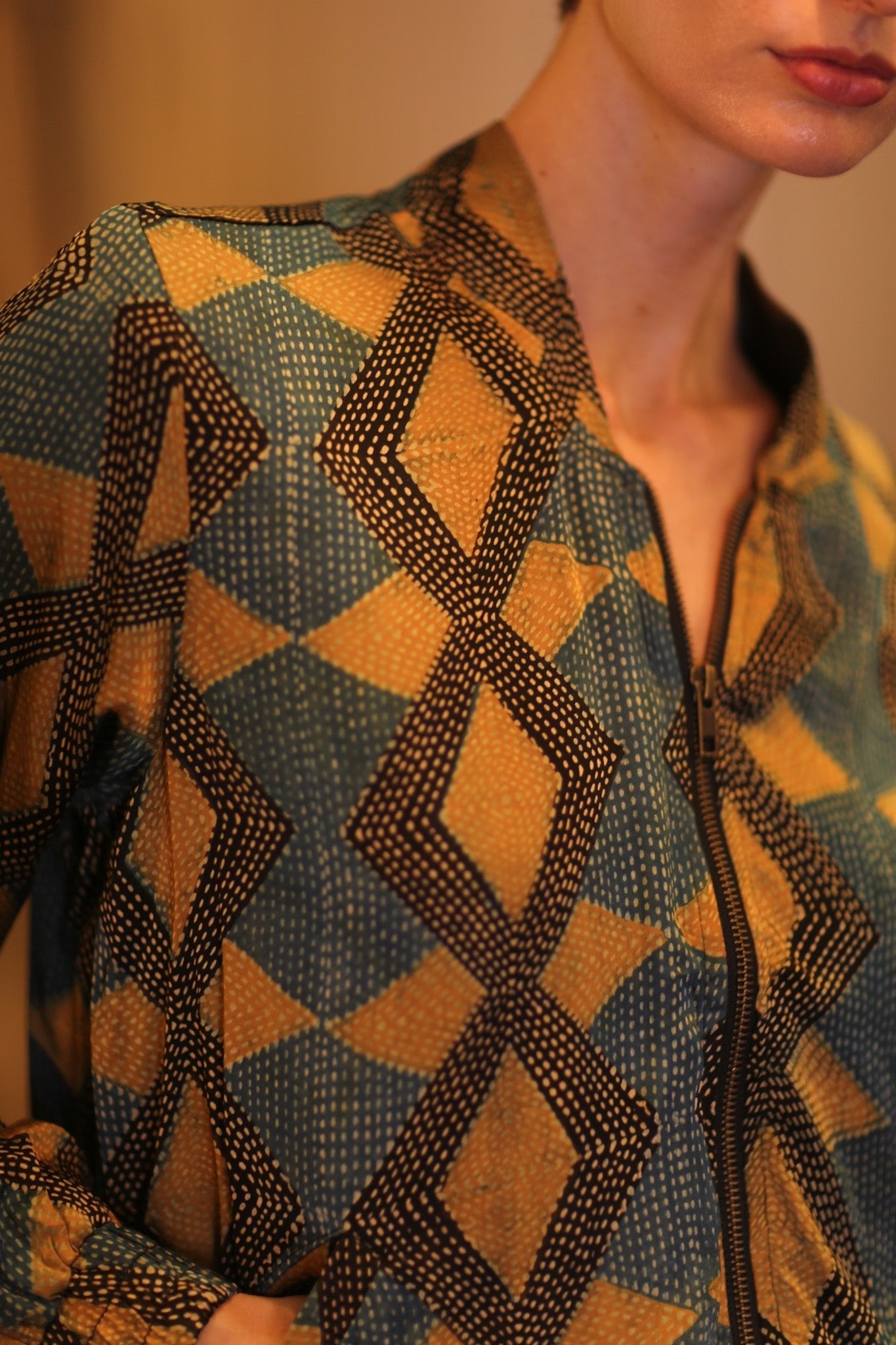 SILK BOMBER JACKET ANCHA EDEN - BANGKOK TAILOR CLOTHING STORE - HANDMADE CLOTHING