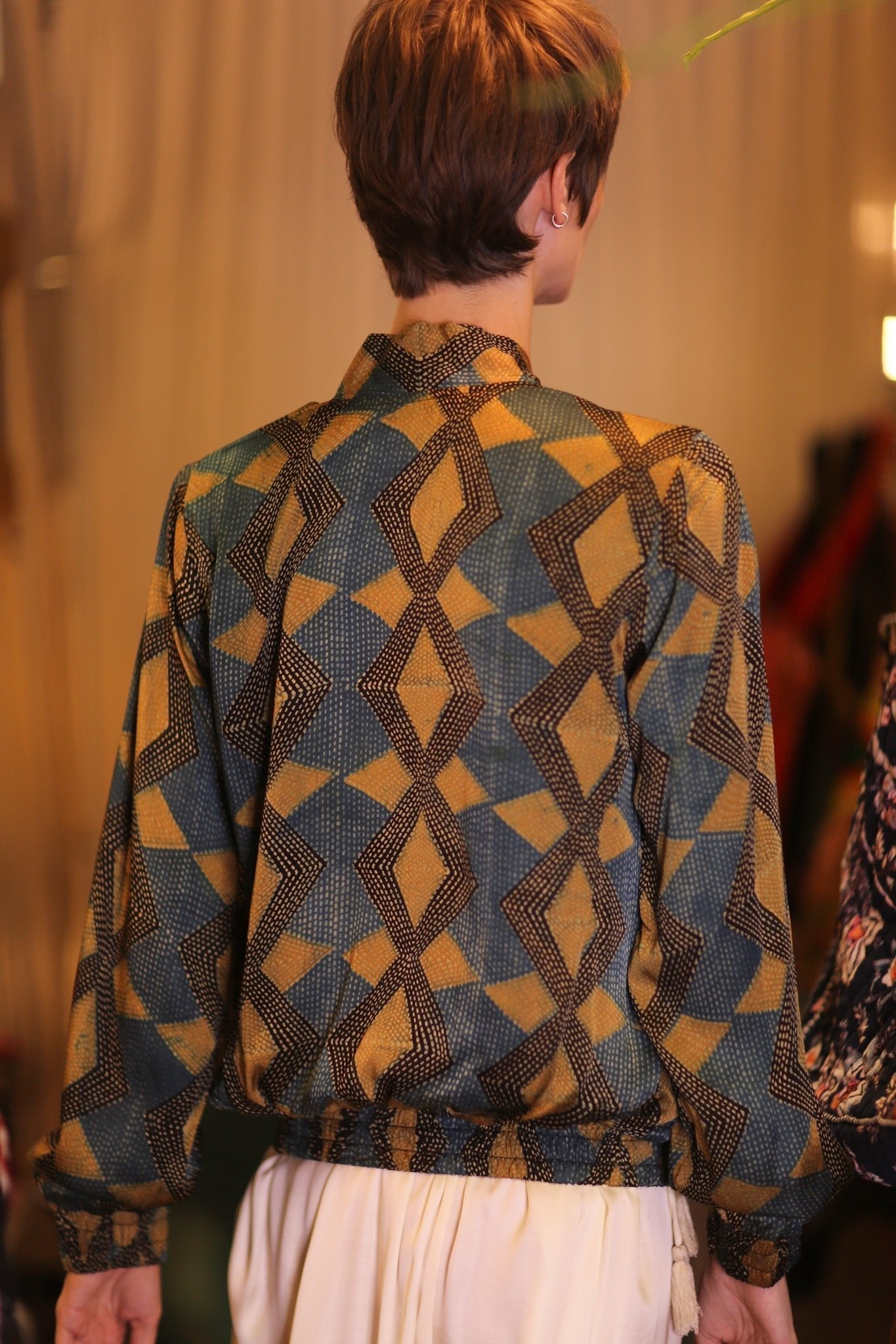 SILK BOMBER JACKET ANCHA EDEN - BANGKOK TAILOR CLOTHING STORE - HANDMADE CLOTHING