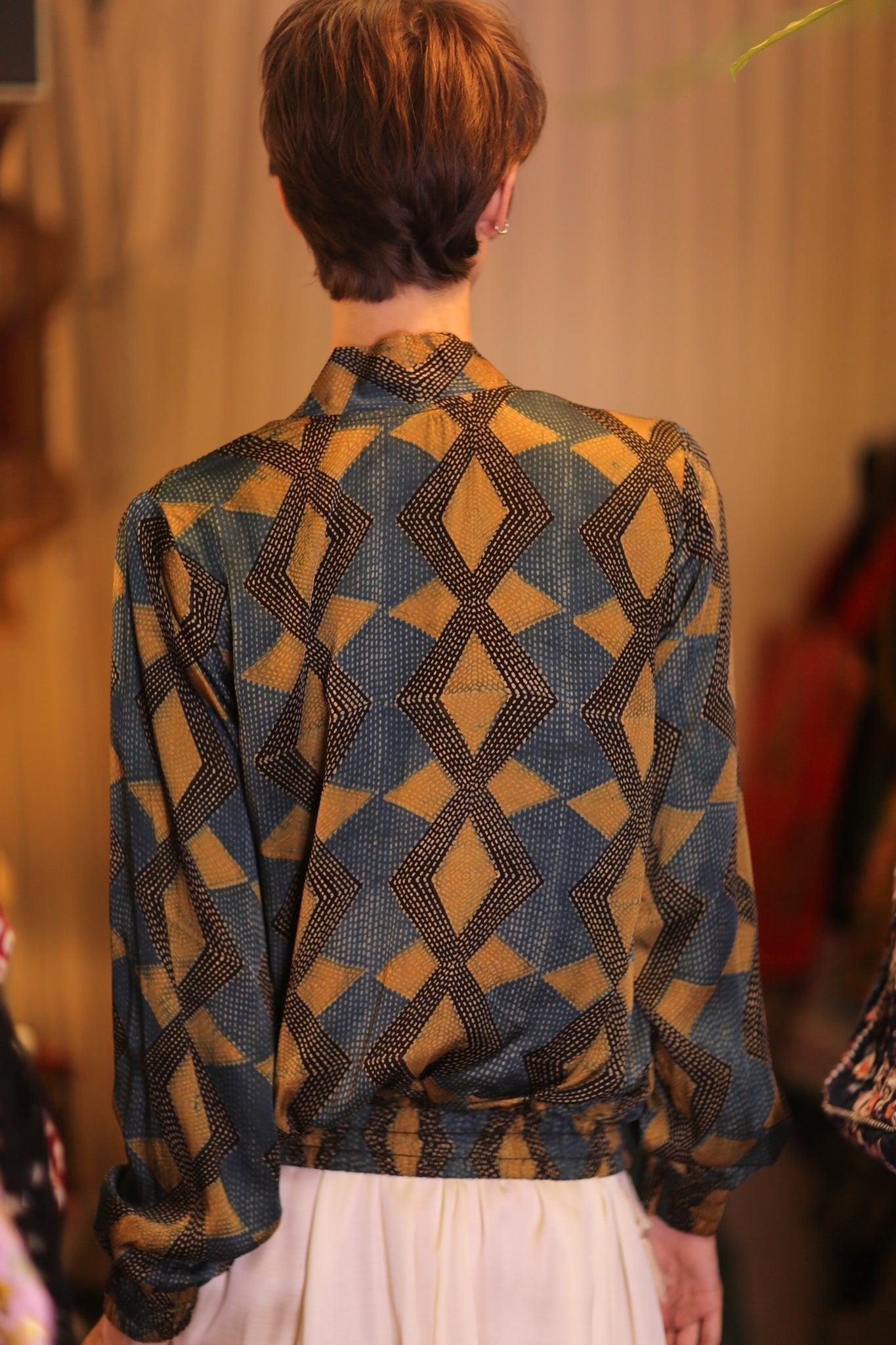 SILK BOMBER JACKET ANCHA EDEN - BANGKOK TAILOR CLOTHING STORE - HANDMADE CLOTHING