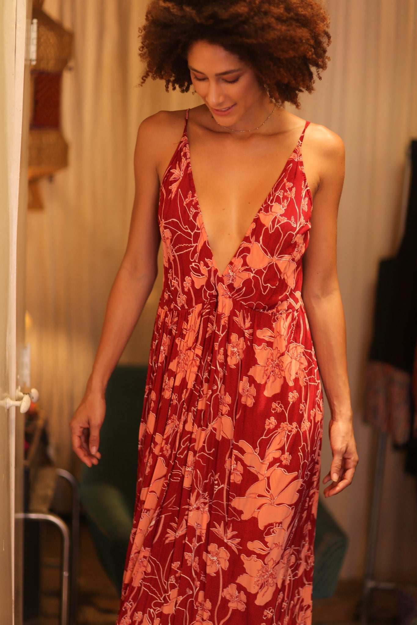 SILK DRESS LILY PEACOCK FLOWER - MOMO STUDIO BERLIN - Berlin Concept Store - sustainable & ethical fashion