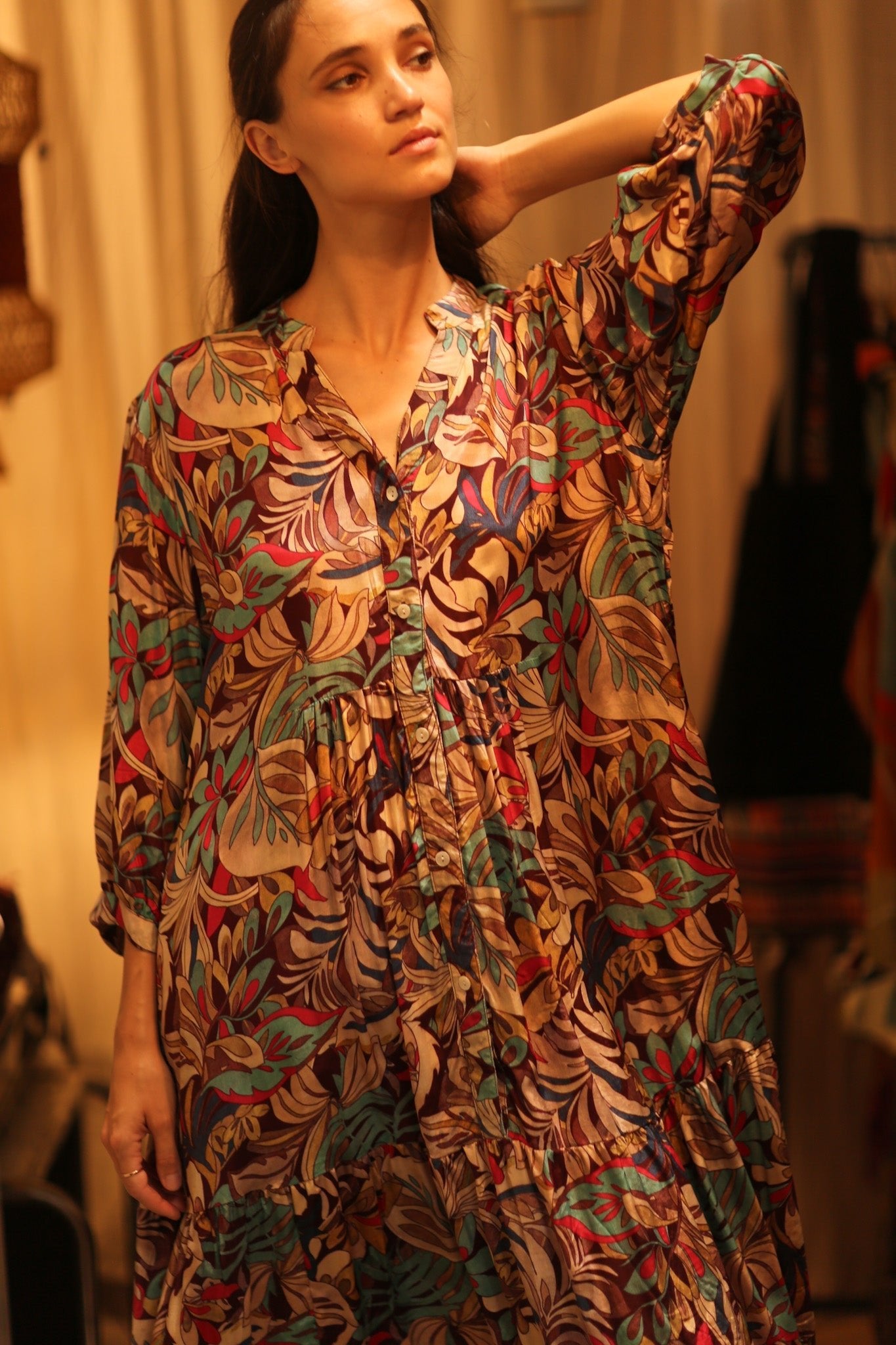 SILK DRESS SUSIE BROWN JUNGLE FEVER - MOMO STUDIO BERLIN - Berlin Concept Store - sustainable & ethical fashion