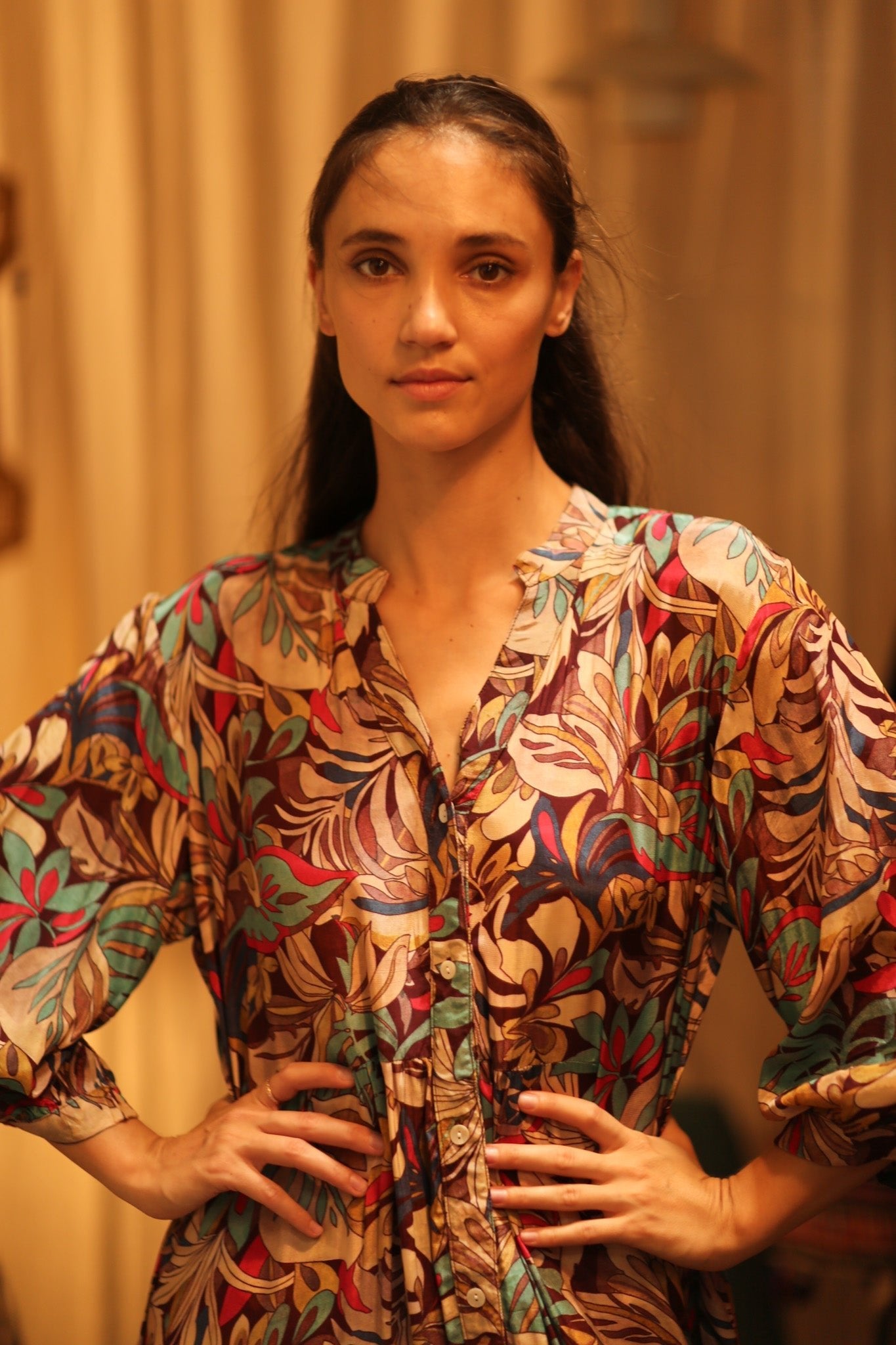 SILK DRESS SUSIE BROWN JUNGLE FEVER - MOMO STUDIO BERLIN - Berlin Concept Store - sustainable & ethical fashion