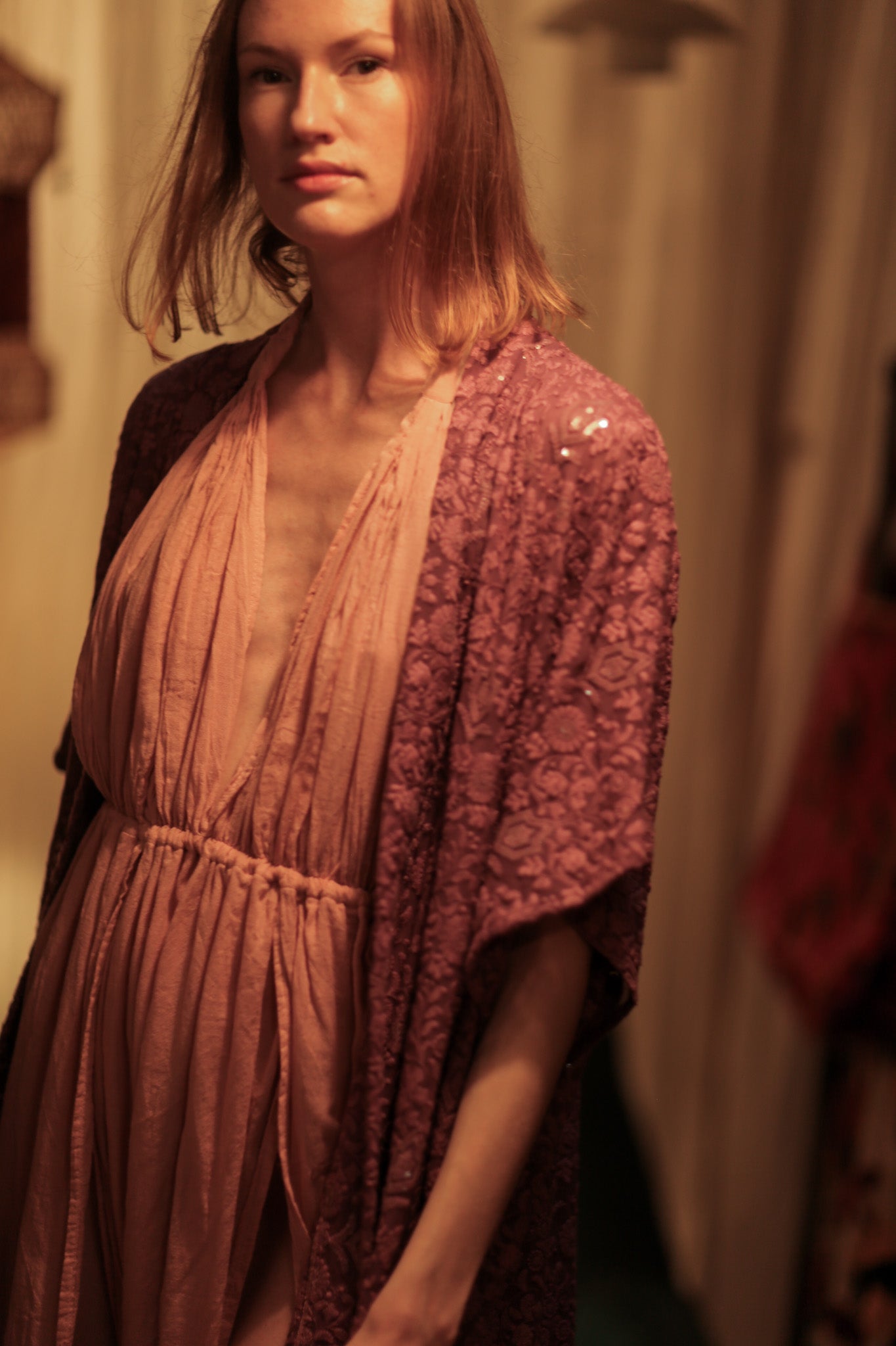 SILK FLORINE LITTLE FLOWERS EMBROIDERED KIMONO - MOMO STUDIO BERLIN - Berlin Concept Store - sustainable & ethical fashion