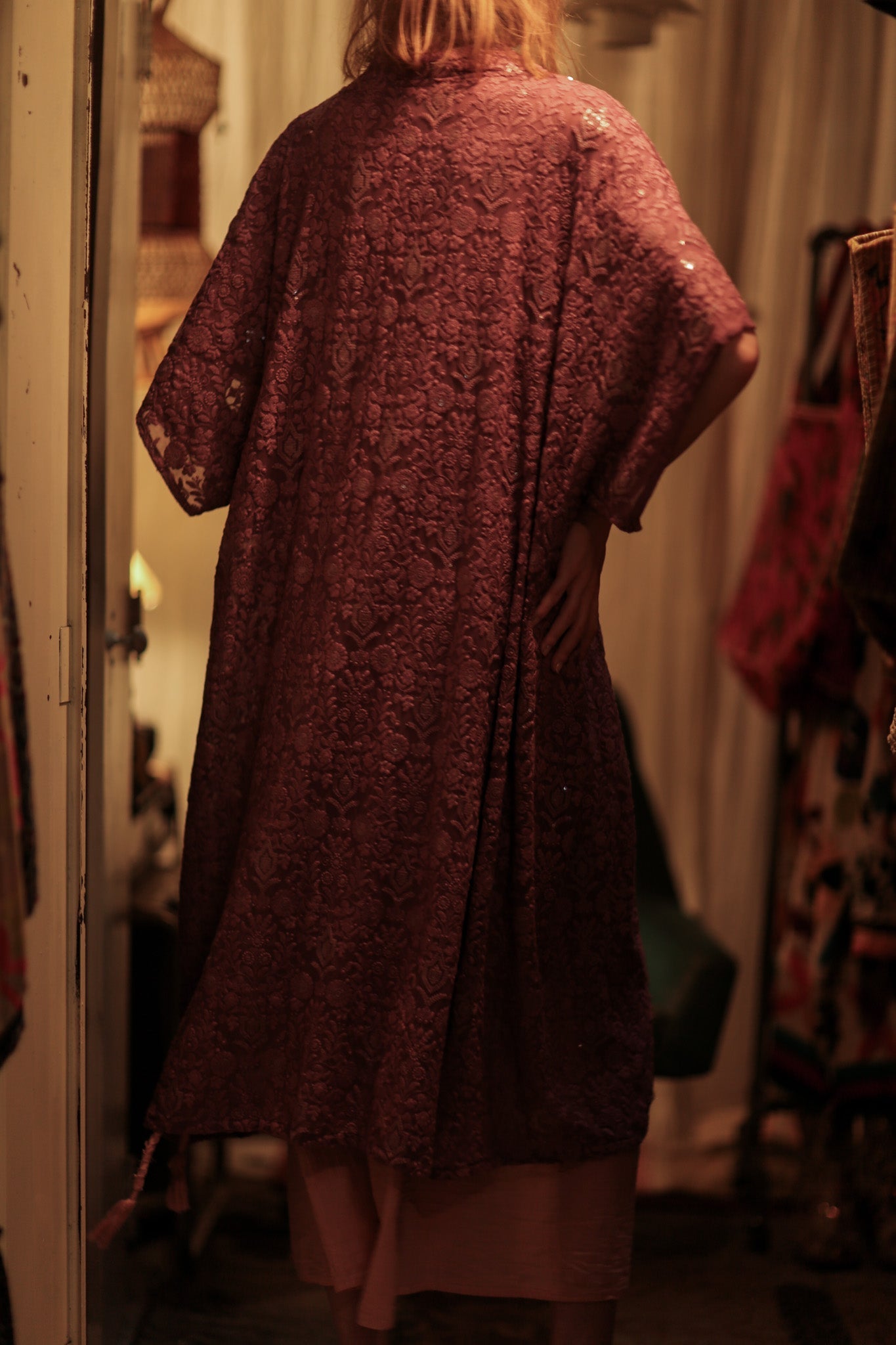 SILK FLORINE LITTLE FLOWERS EMBROIDERED KIMONO - MOMO STUDIO BERLIN - Berlin Concept Store - sustainable & ethical fashion