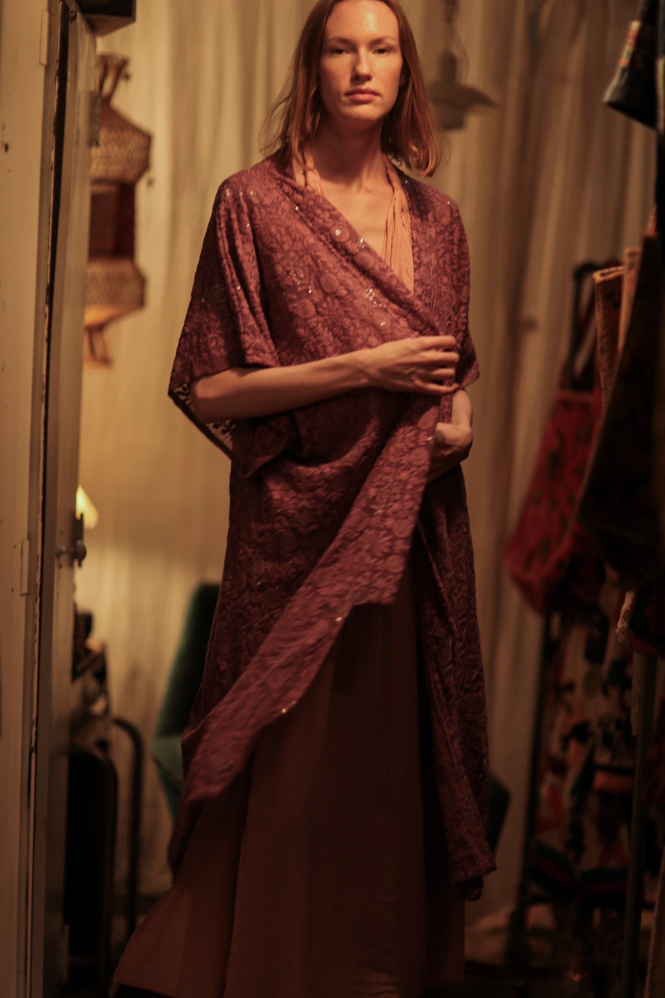 SILK FLORINE LITTLE FLOWERS EMBROIDERED KIMONO - MOMO STUDIO BERLIN - Berlin Concept Store - sustainable & ethical fashion