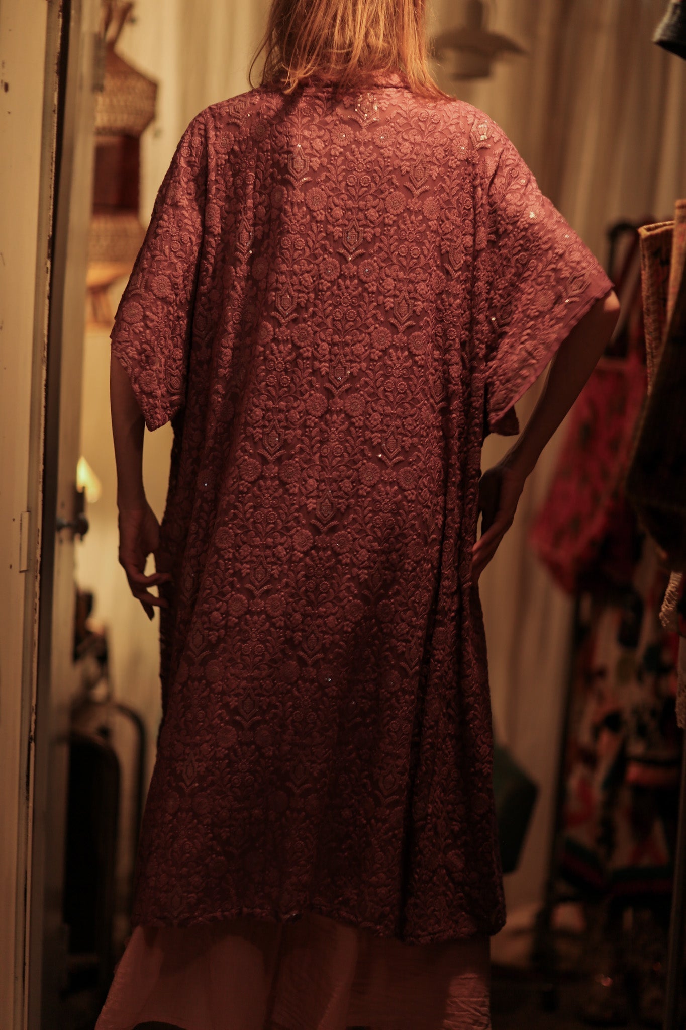 SILK FLORINE LITTLE FLOWERS EMBROIDERED KIMONO - MOMO STUDIO BERLIN - Berlin Concept Store - sustainable & ethical fashion