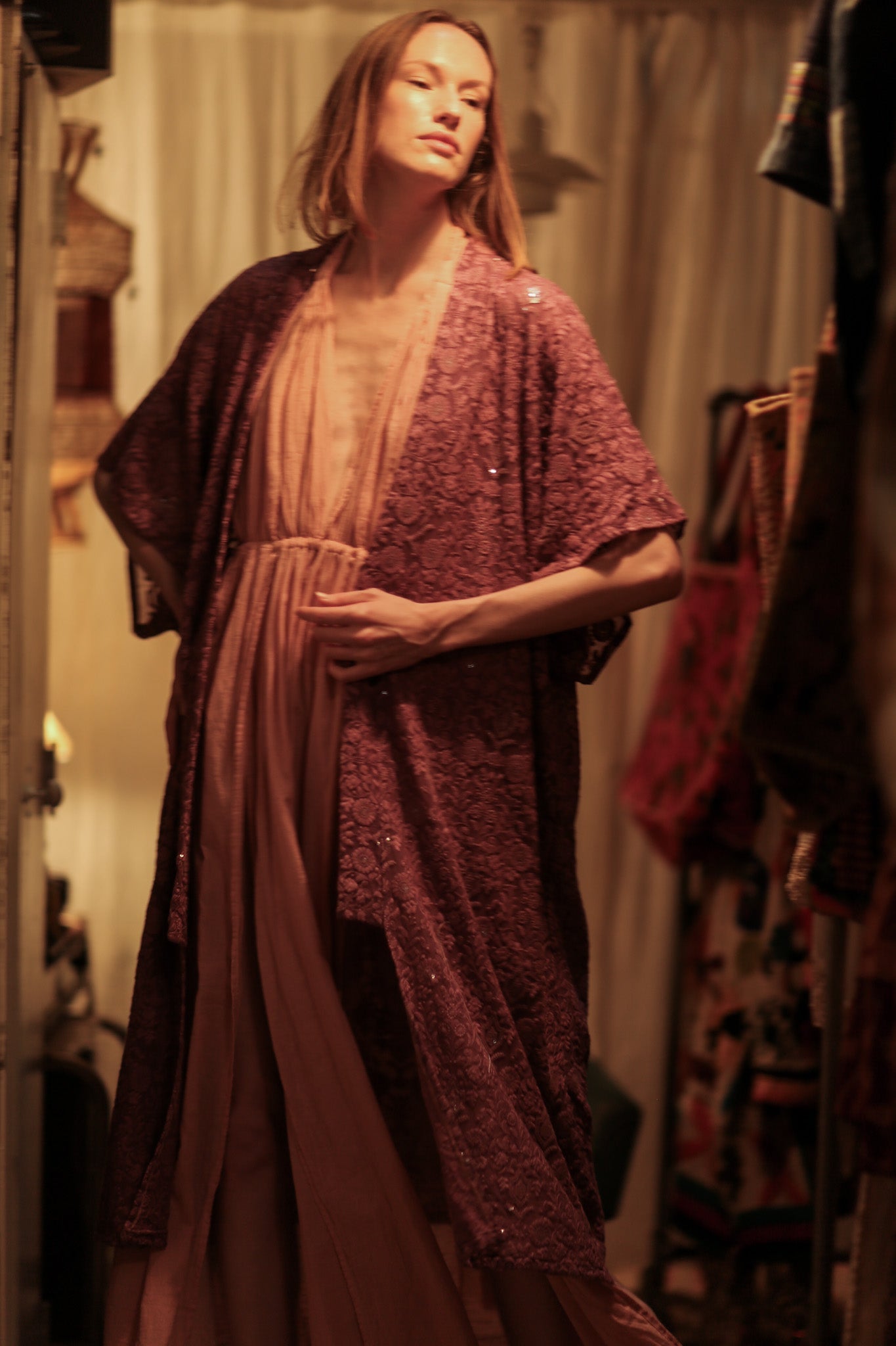 SILK FLORINE LITTLE FLOWERS EMBROIDERED KIMONO - MOMO STUDIO BERLIN - Berlin Concept Store - sustainable & ethical fashion