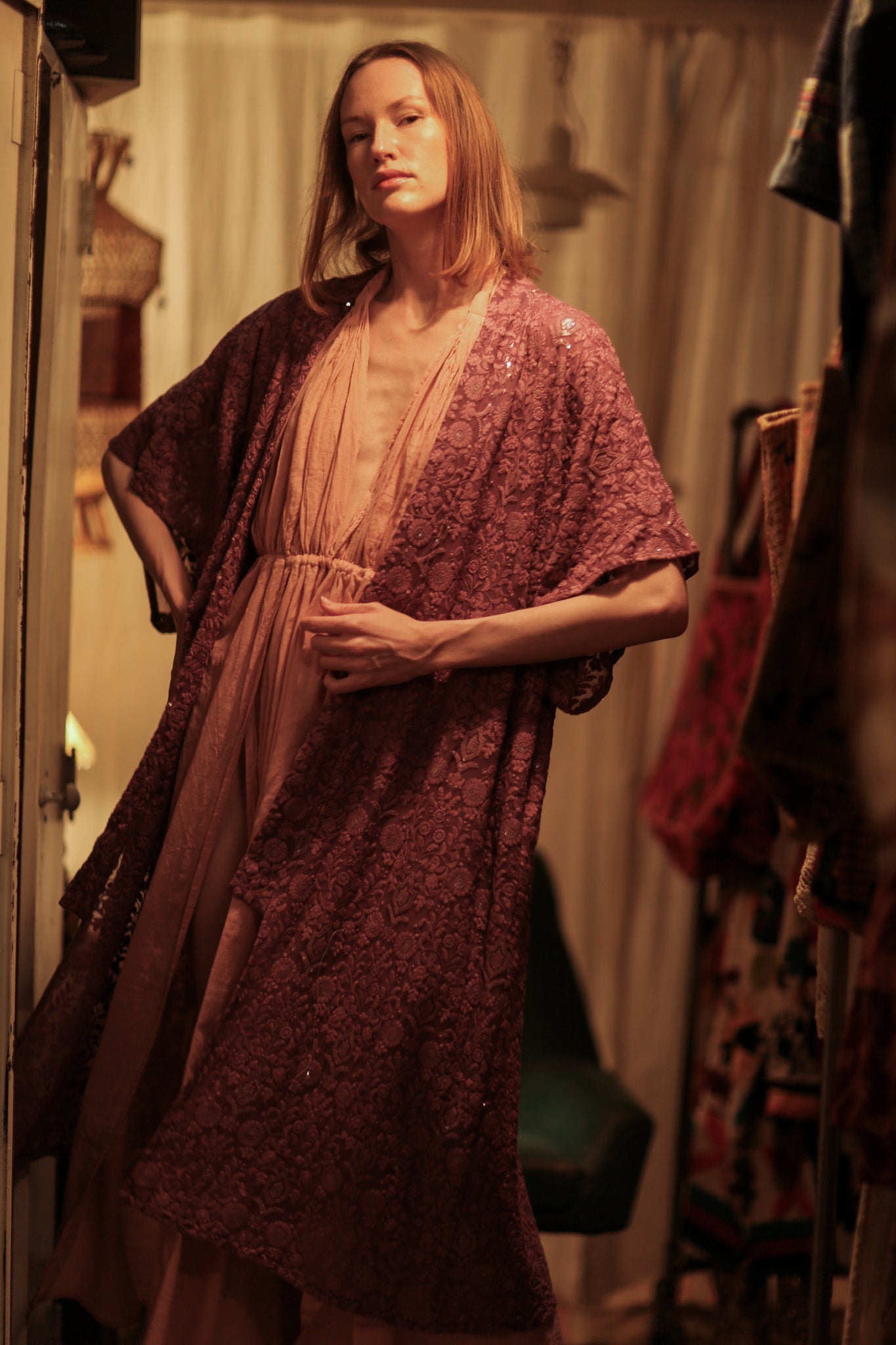 SILK FLORINE LITTLE FLOWERS EMBROIDERED KIMONO - MOMO STUDIO BERLIN - Berlin Concept Store - sustainable & ethical fashion