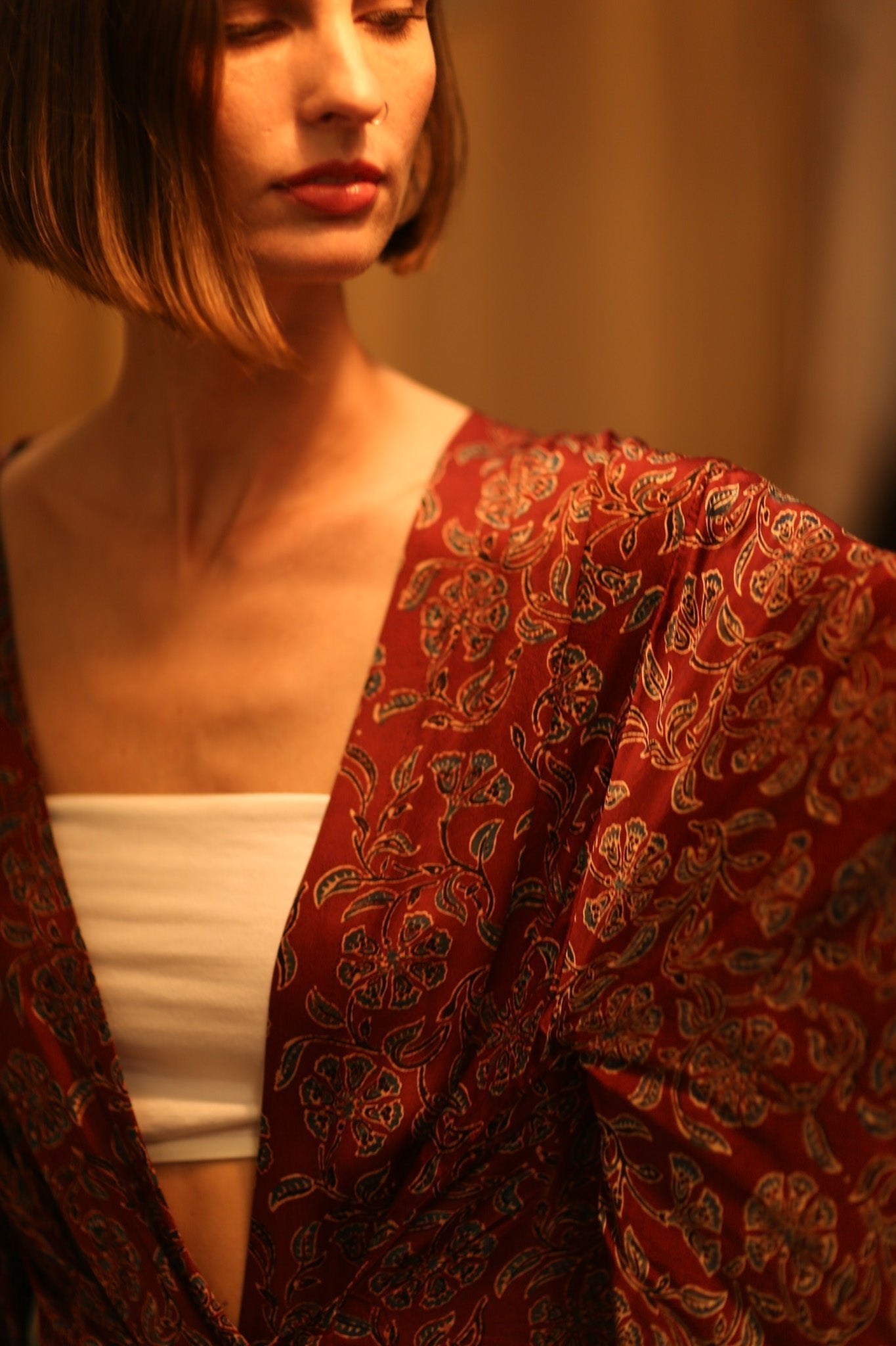 SILK HAND BLOCK PRINT KIMONO PINA BOENZA - MOMO STUDIO BERLIN - Berlin Concept Store - sustainable & ethical fashion