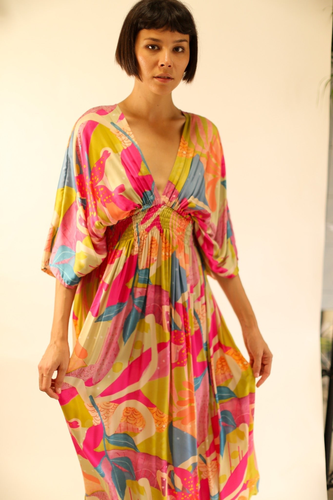 SILK KAFTAN DRESS LILLY - MOMO STUDIO BERLIN - Berlin Concept Store - sustainable & ethical fashion