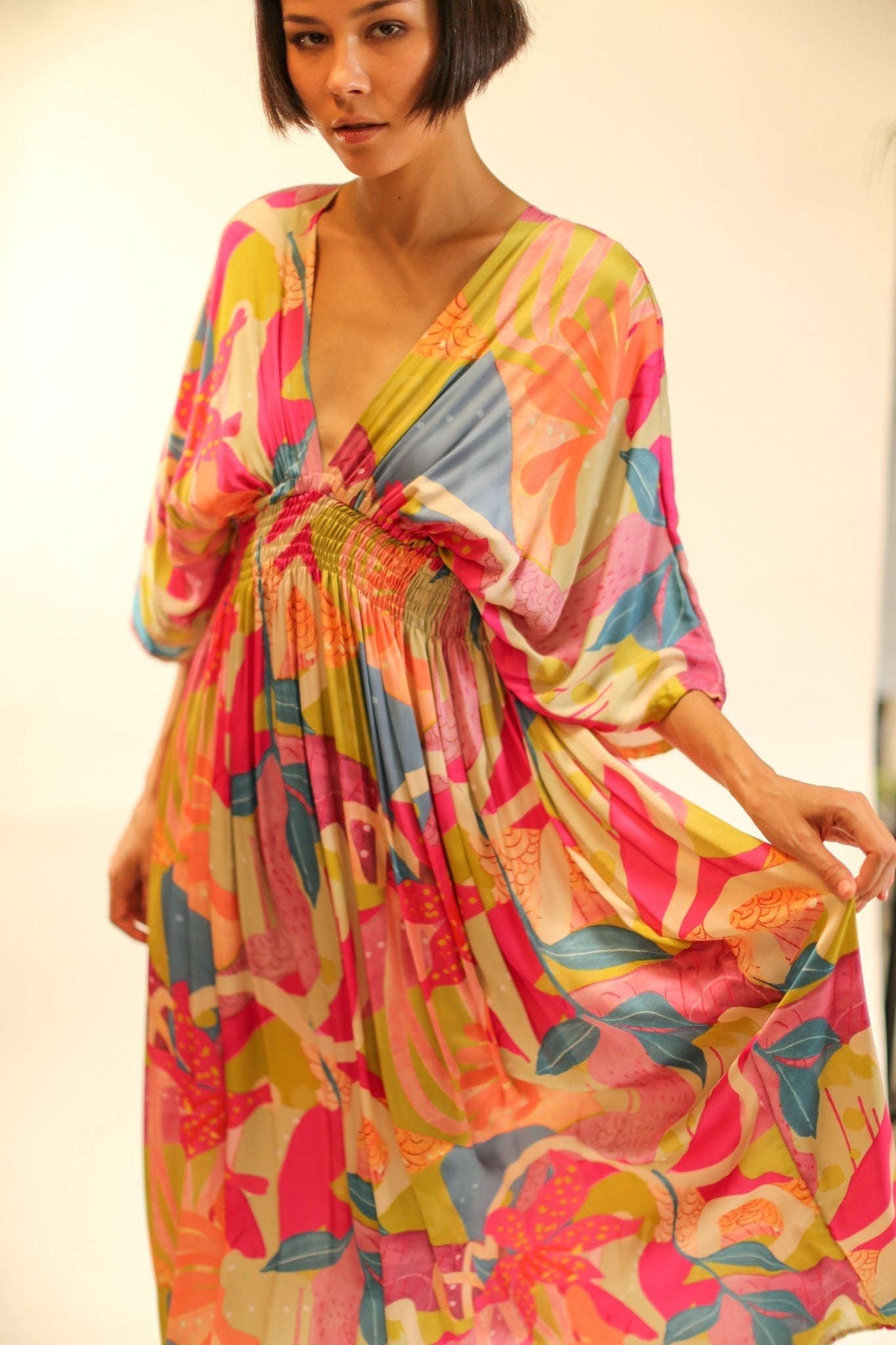 SILK KAFTAN DRESS LILLY - MOMO STUDIO BERLIN - Berlin Concept Store - sustainable & ethical fashion