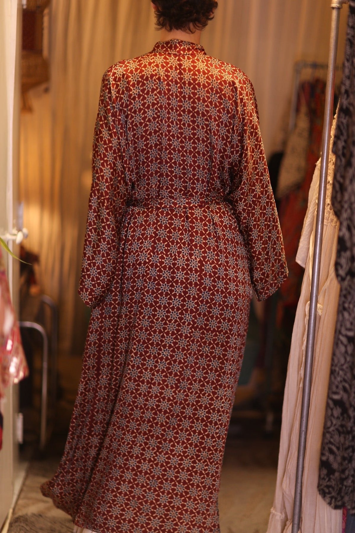 SILK LONG KIMONO WITH BELT UNI - MOMO STUDIO BERLIN - Berlin Concept Store - sustainable & ethical fashion