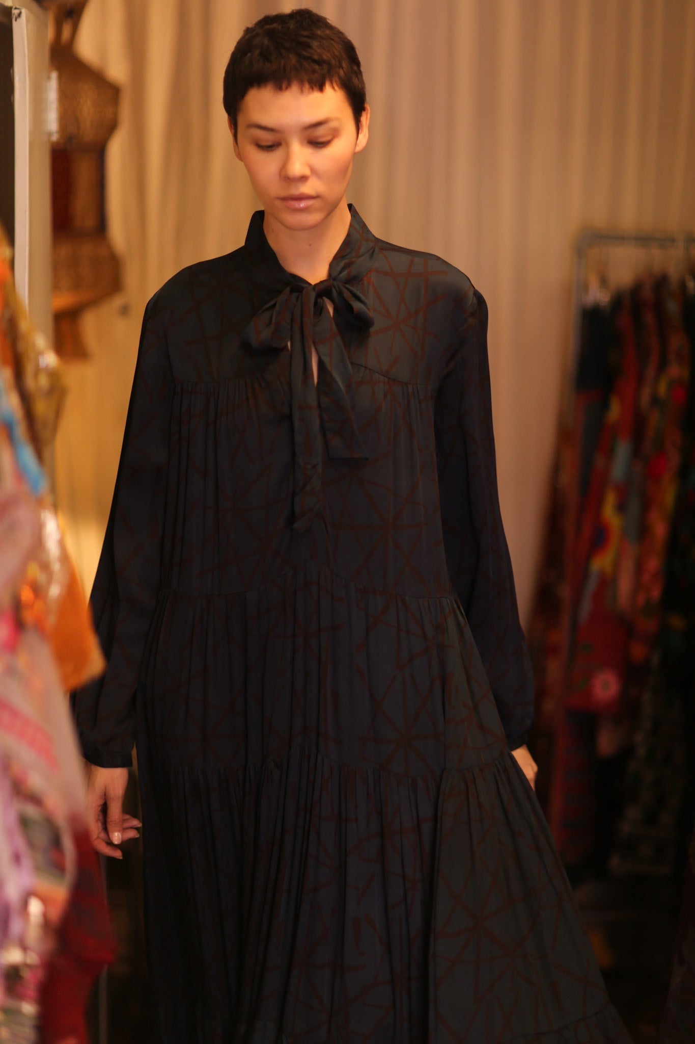 SILK MAXI BUTTONED DRESS LOA IRENA - MOMO STUDIO BERLIN - Berlin Concept Store - sustainable & ethical fashion