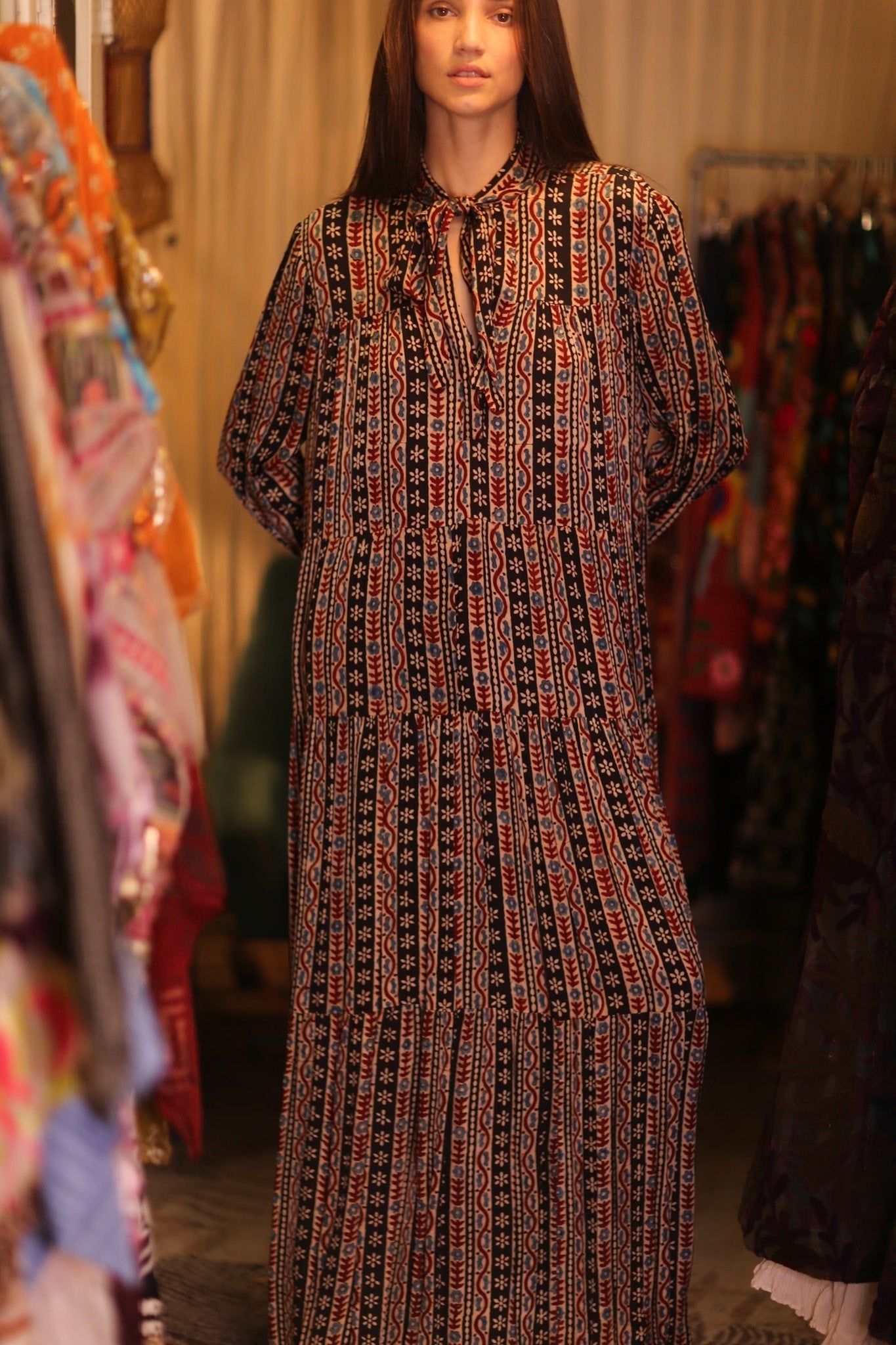 SILK MAXI BUTTONED DRESS LOA MADELYN - MOMO STUDIO BERLIN - Berlin Concept Store - sustainable & ethical fashion